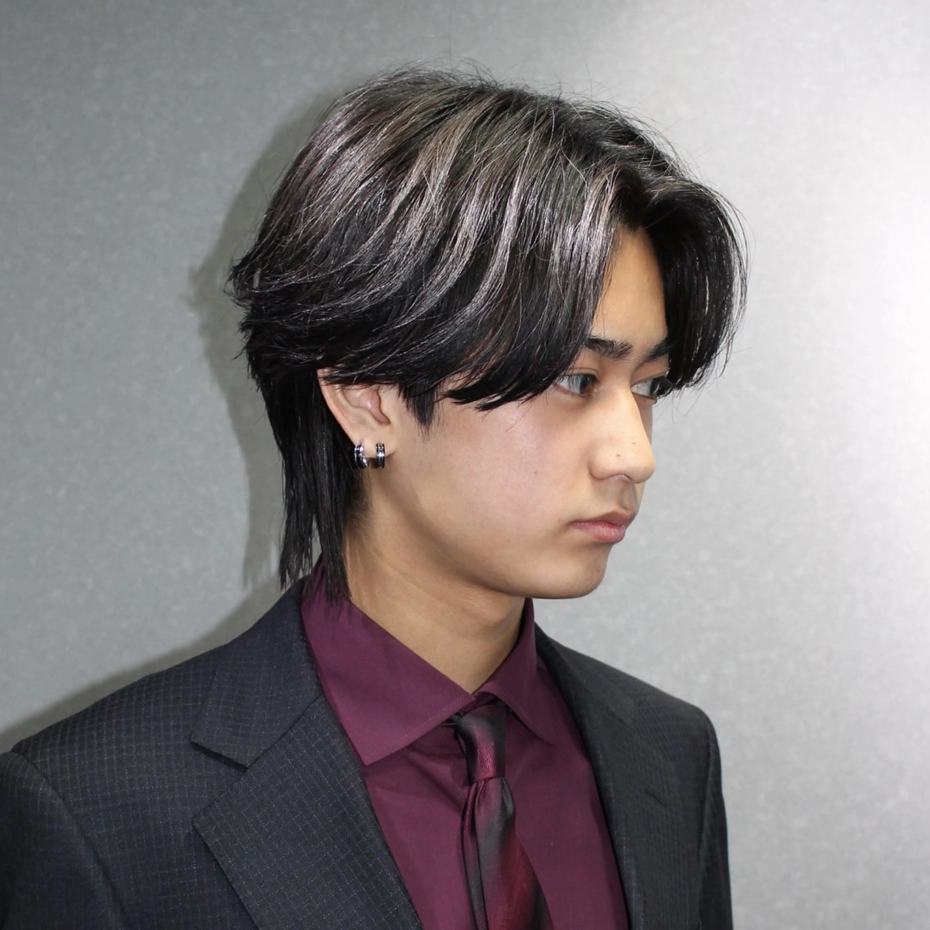 ショート メンズ センターパート フェザーパーマ メンズパーマ メンズウルフカット ウルフカット est-r. Shionのヘアスタイル