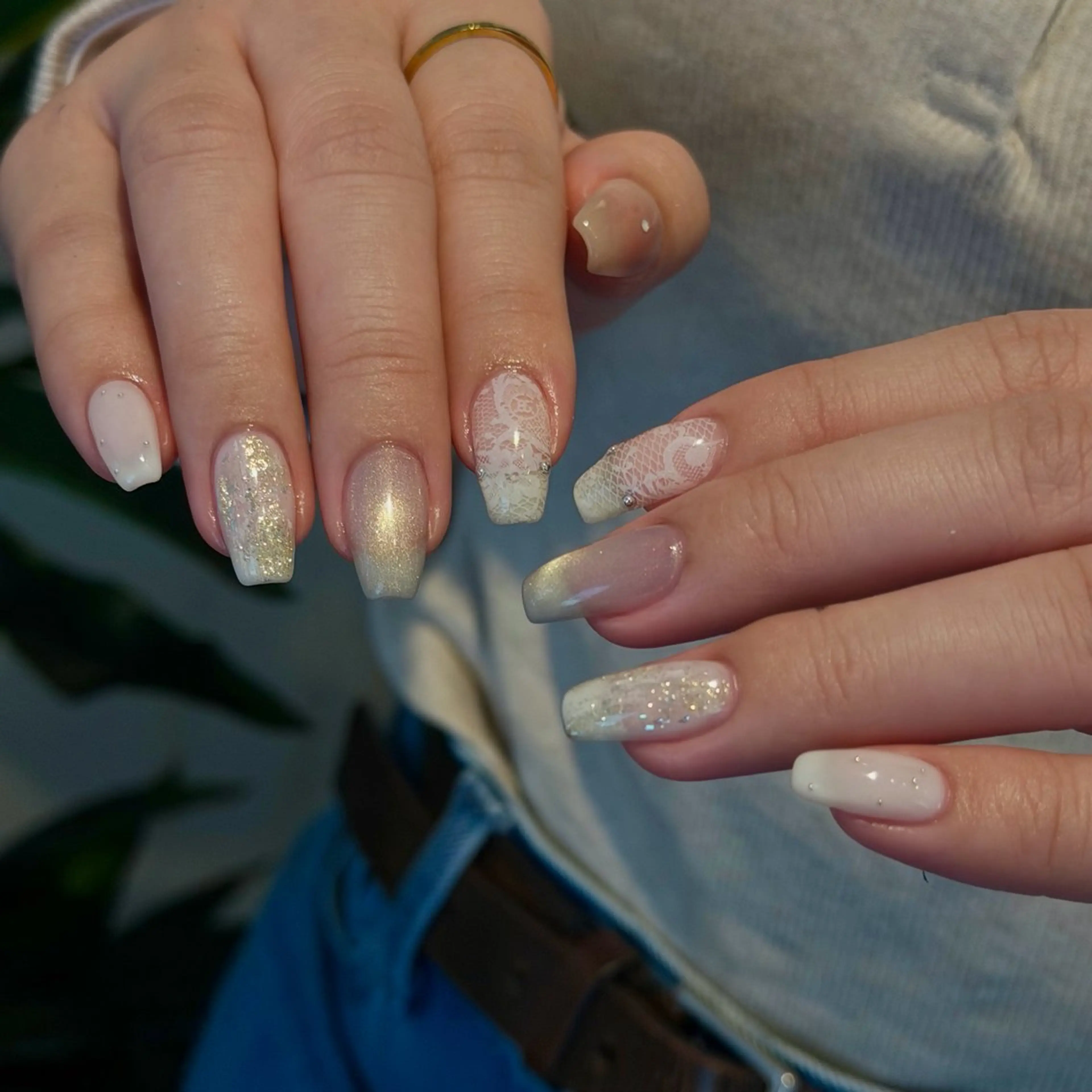 ネイル クリアネイル フラッシュネイル フラッシュマグ フレンチネイル マグネットネイル ハンドネイル Luana所属・Luana nailのネイルデザイン