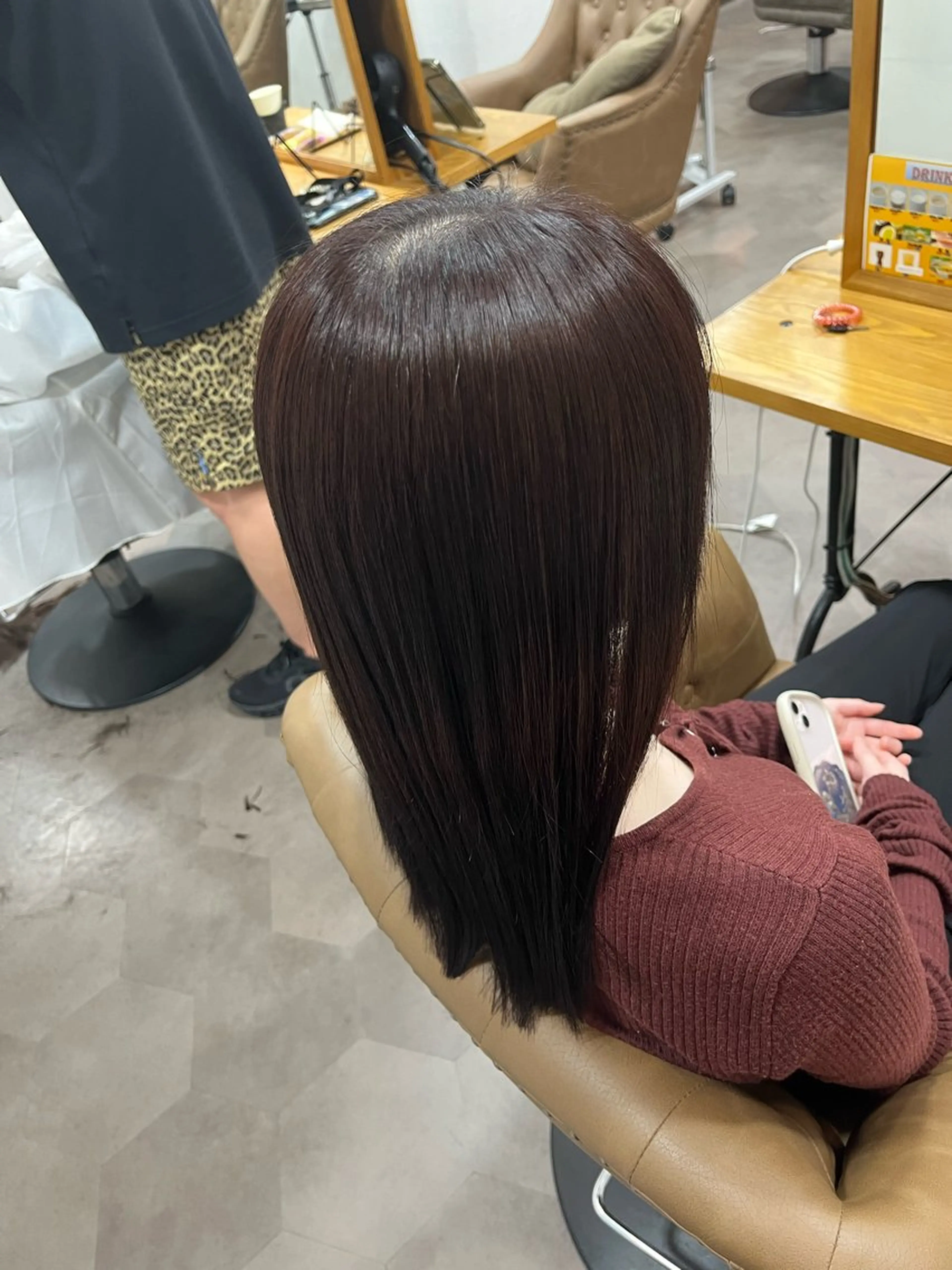 ロング ヘアカラー 縮毛矯正⚡️カラー いいじまのヘアスタイル