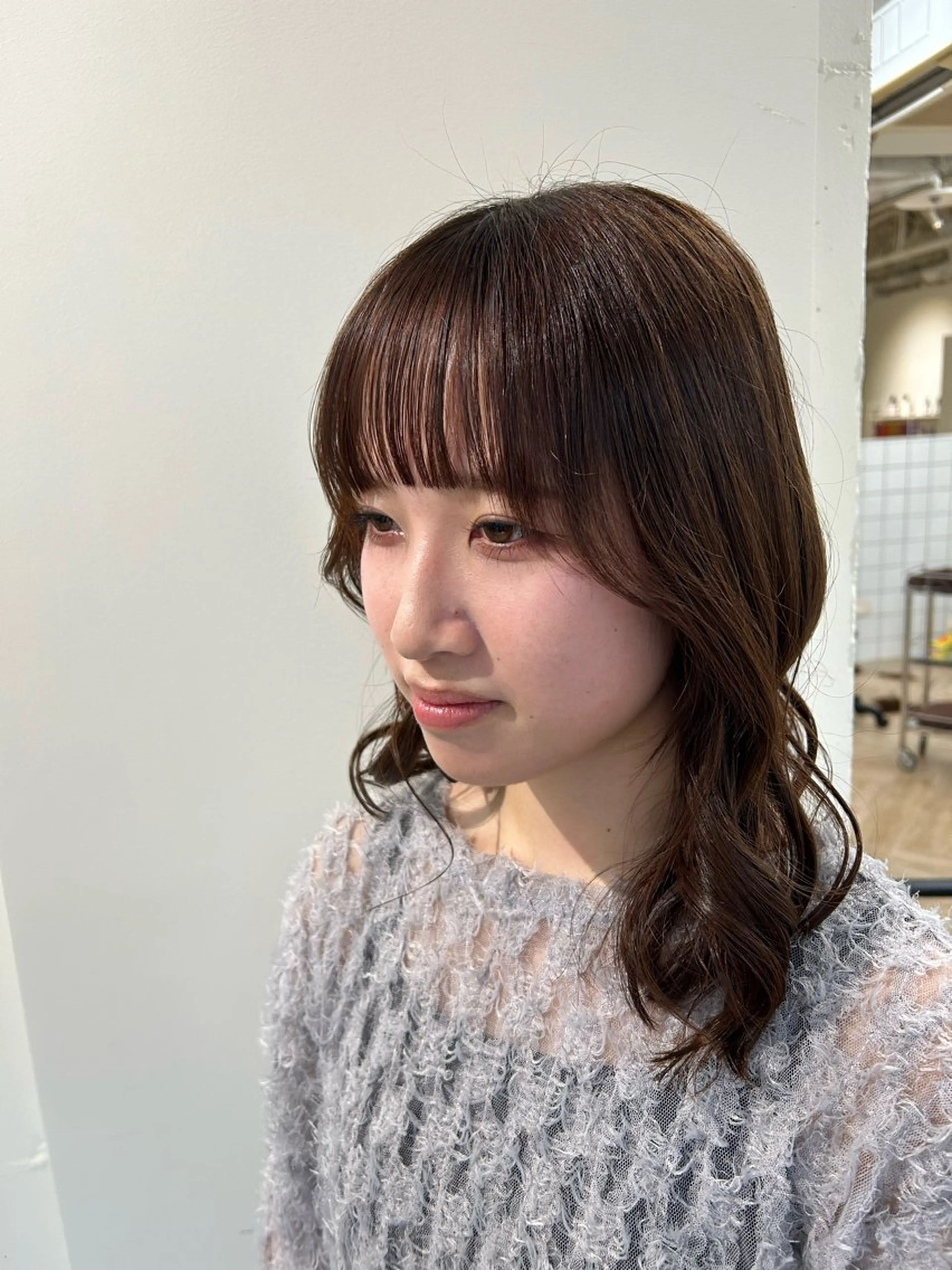 ミディアム 新潟/万代/レイヤー 韓国風/明間未来のヘアスタイル