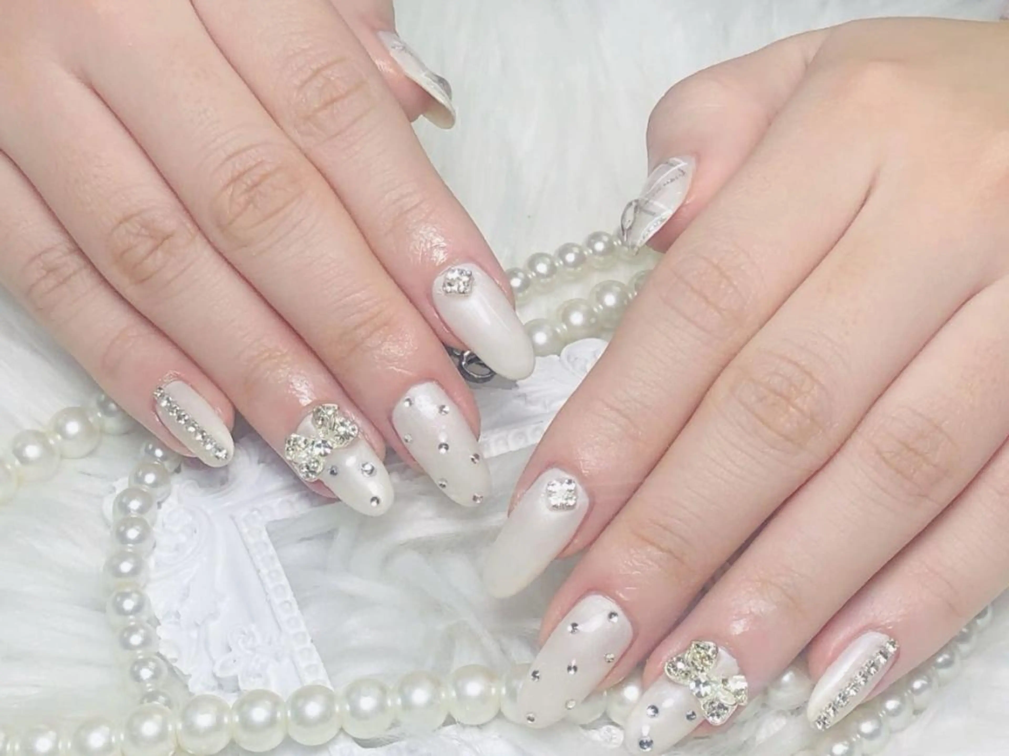 メンズ ネイル アートネイル フレンチネイル ジェルネイル キラキラネイル パラジェル Bloom kabukiのネイルデザイン