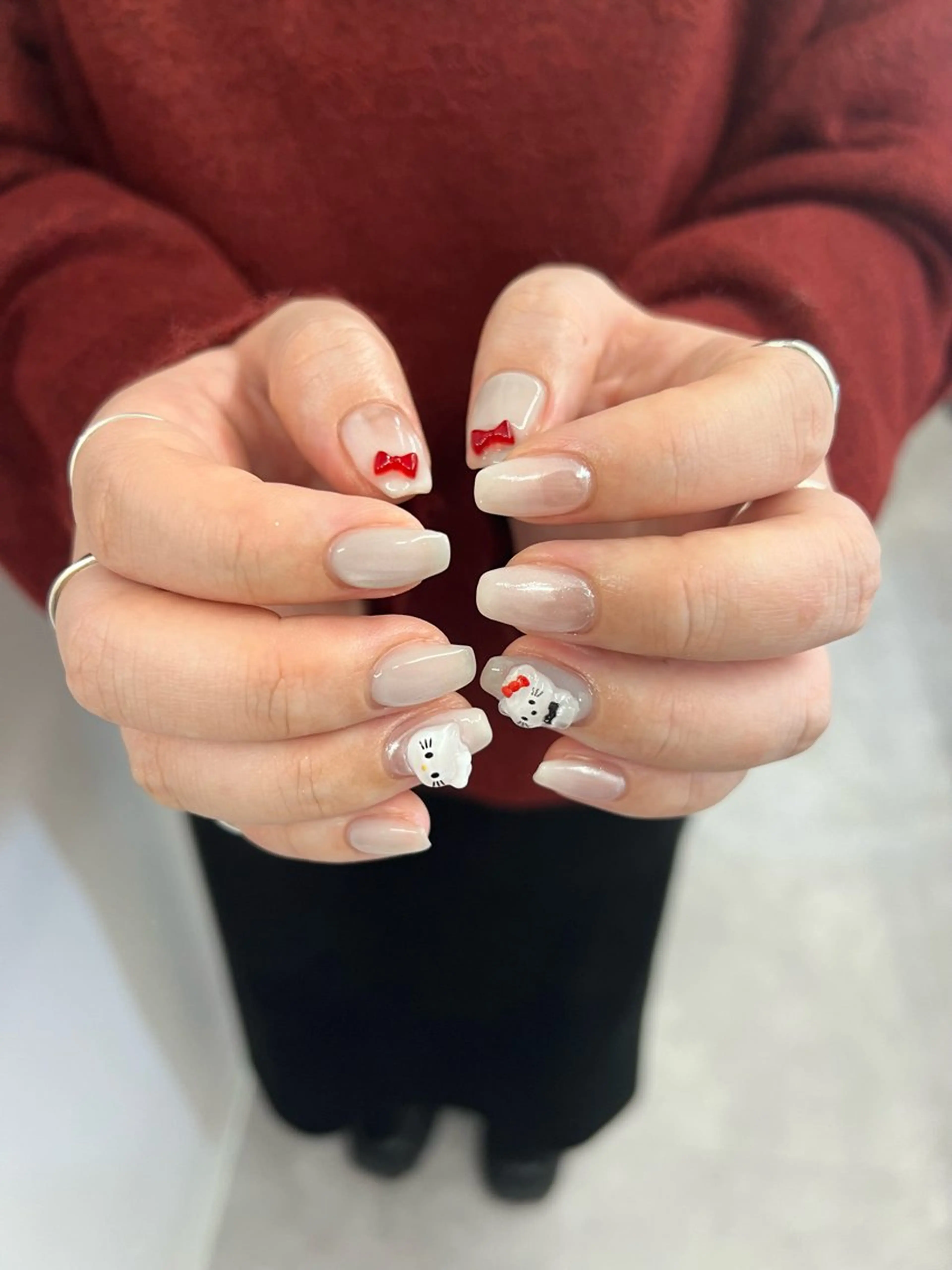 ネイル ジェルネイル グラデーション マグネットネイル ニュアンスネイル パラジェル ハンドネイル ハンドケア Bana_ Nailのネイルデザイン