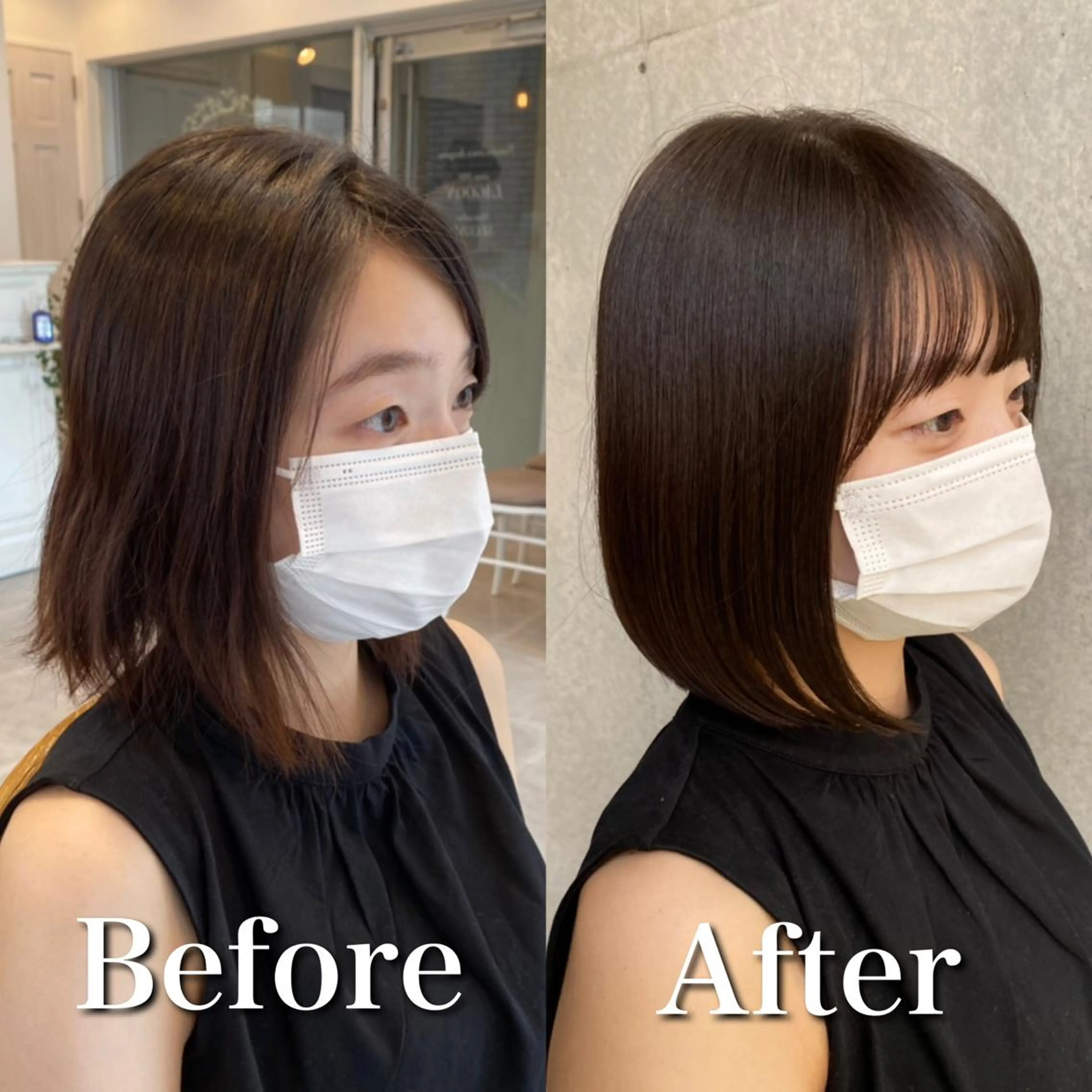 ミディアム カラー モテ前髪 タゴメ シンヤのヘアスタイル