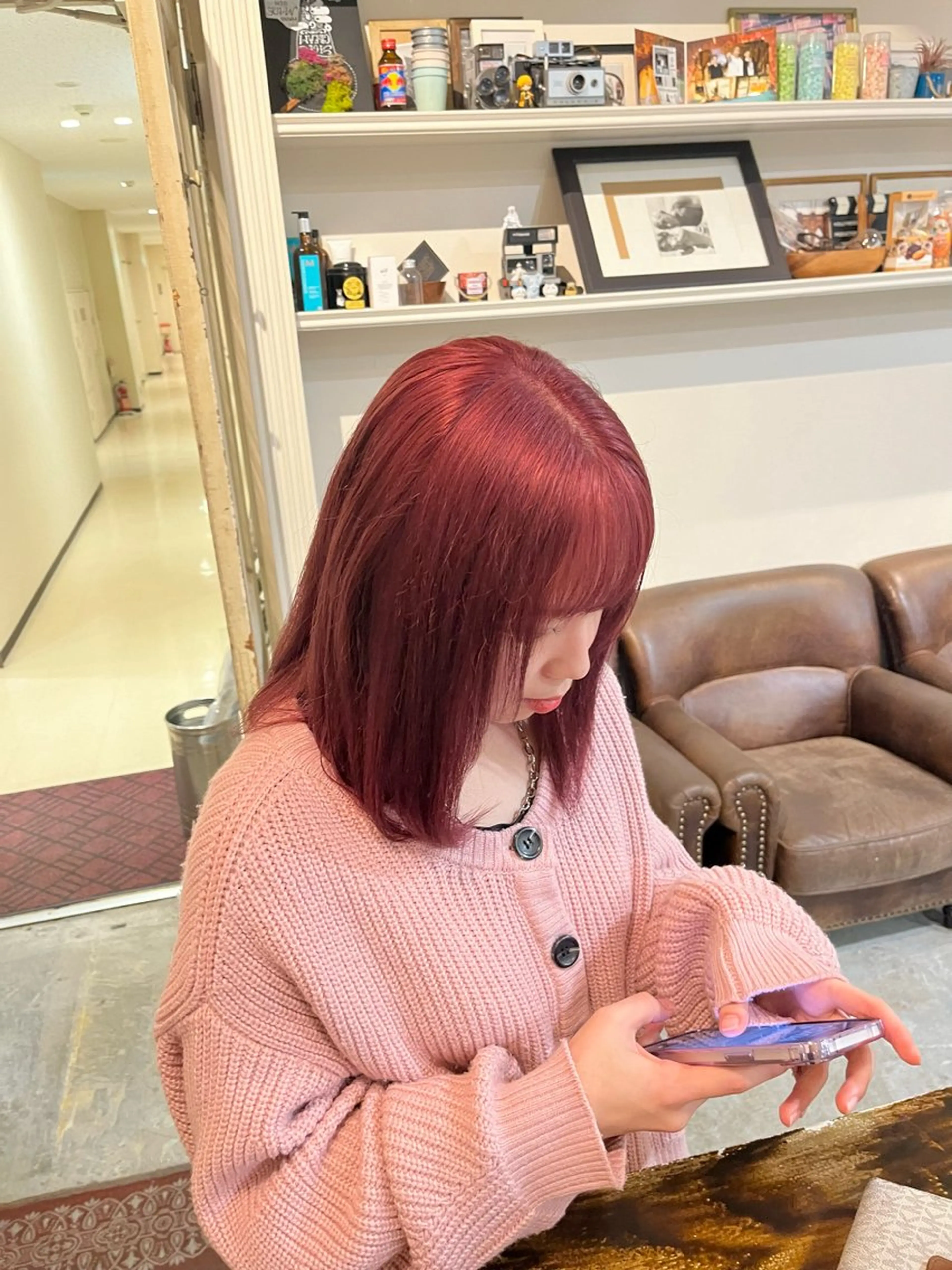 セミロング カラー ヘアアレンジ ヘアカラー 高島 凜のヘアスタイル