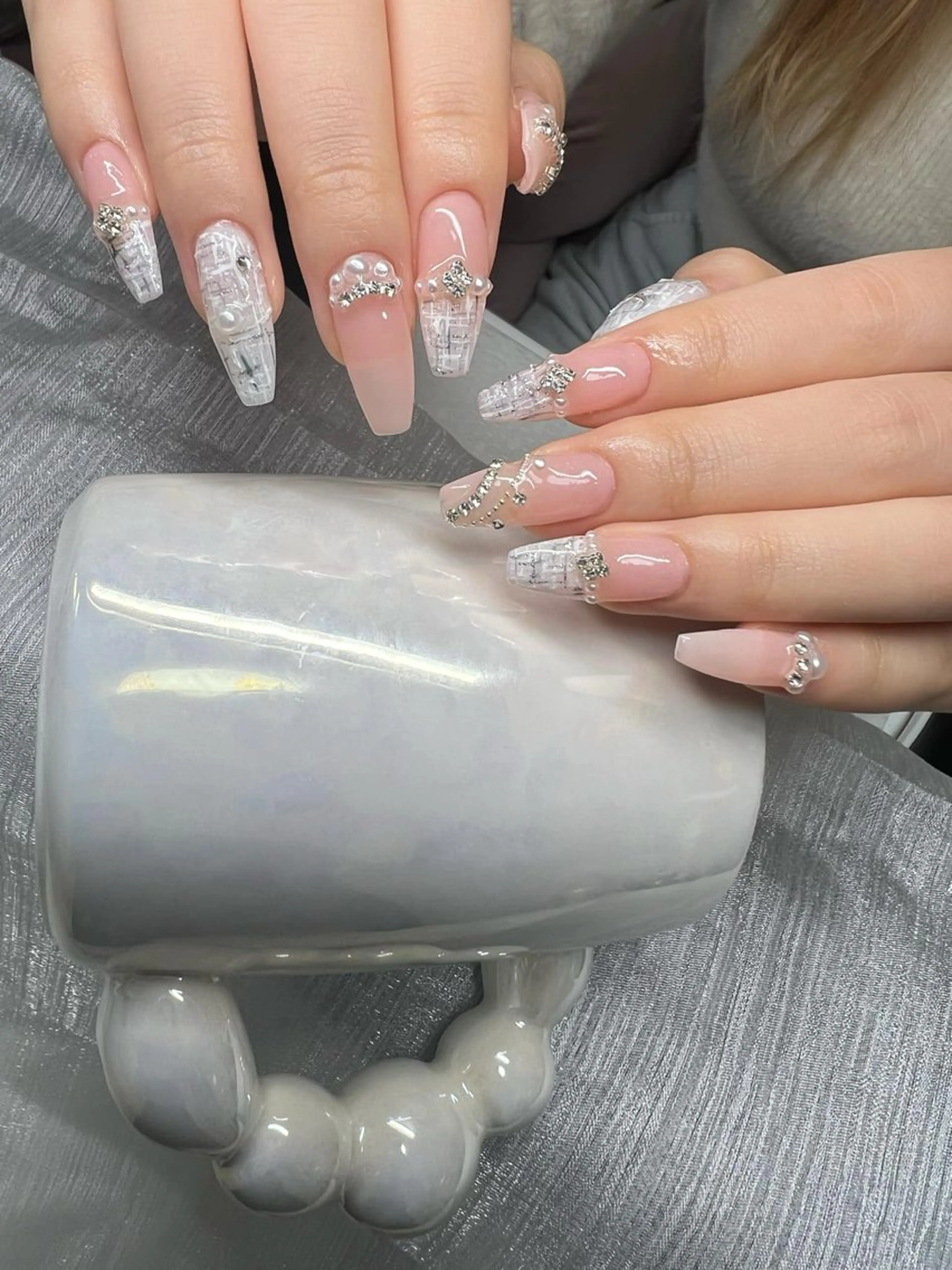 ネイル 長さ出し グラデーション キラキラネイル マグネットネイル ミラーネイル Lee Nails チップ長さだし専門店のネイルデザイン