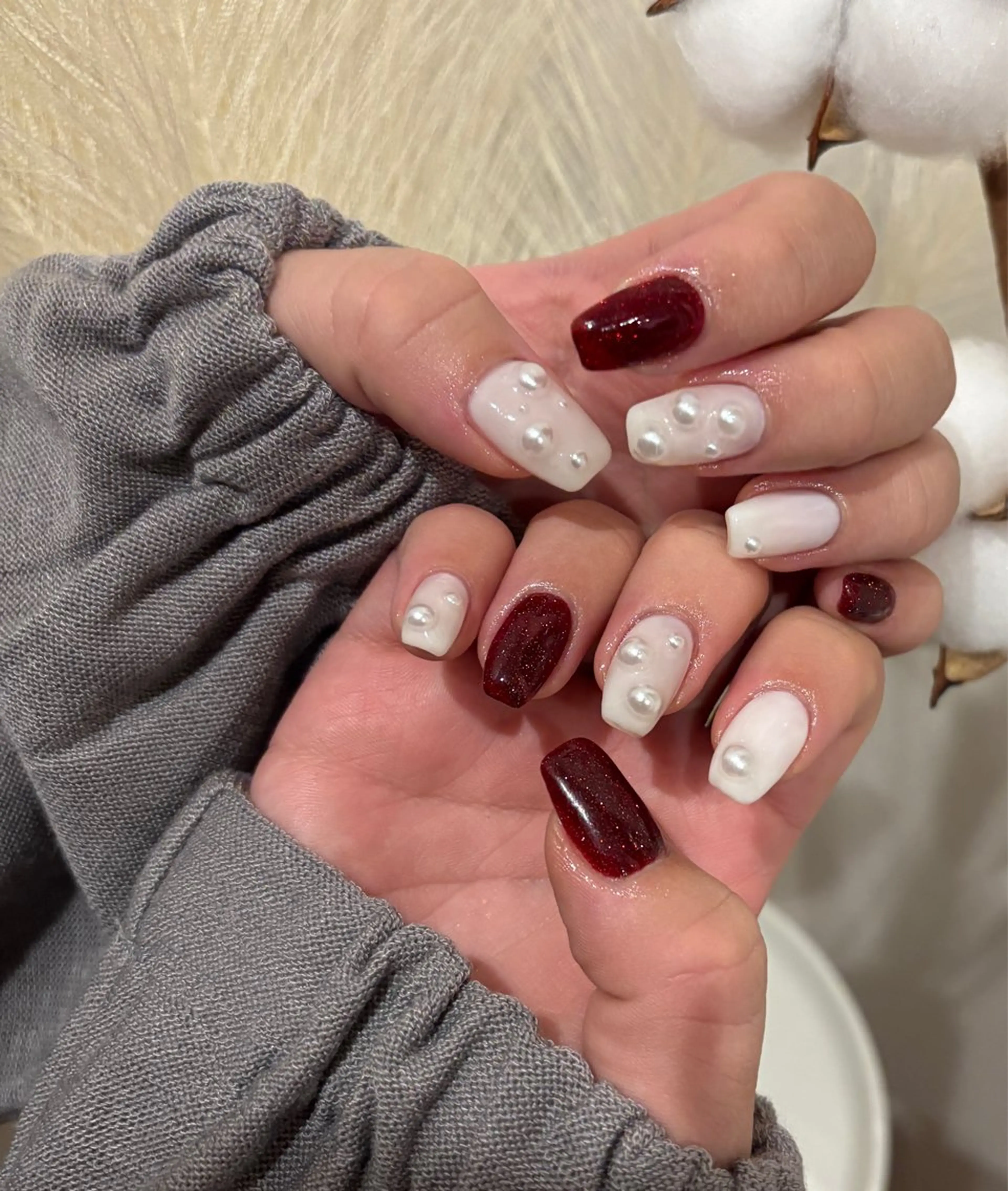 ネイル 冬ネイル クリスマス ハンドネイル Belle　ネイル＆ ホワイトニングサロンのネイルデザイン