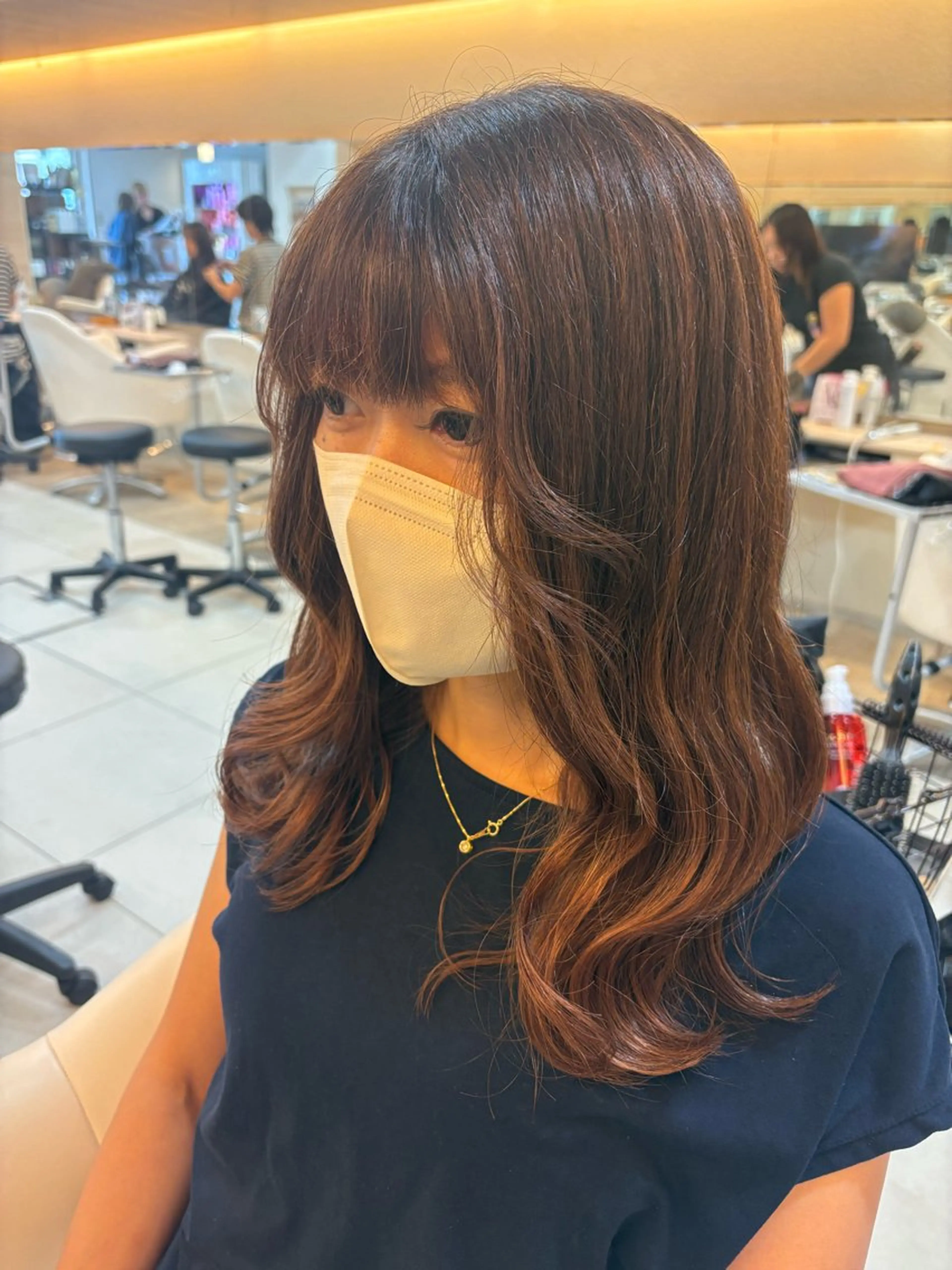 ロング カラー カット ヘアカラー 🌸韓国ヘア・ 艶カラー🎀安井🌸のヘアスタイル