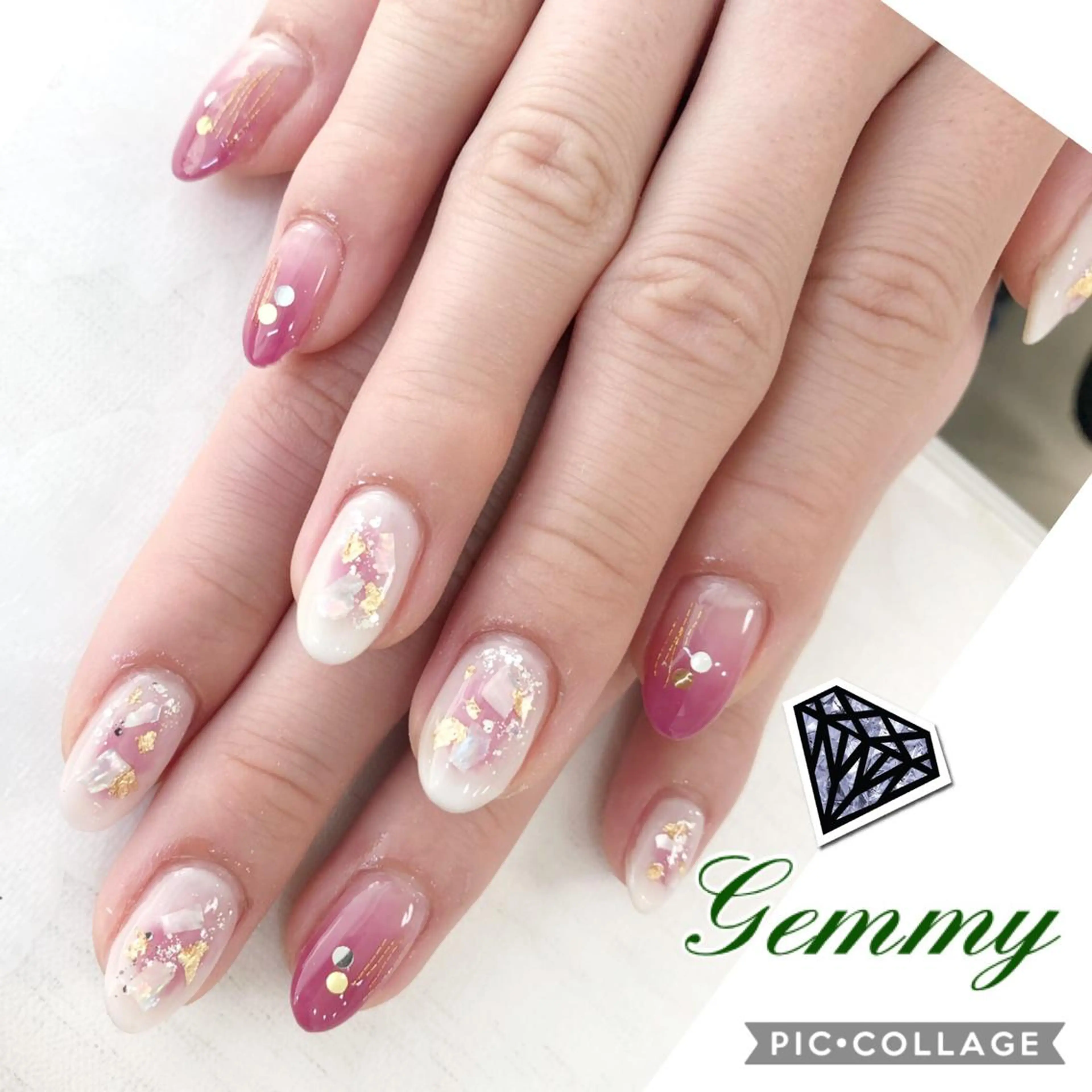 ネイル グラデーション ハンドネイル Gemmy 愛美のエステ・リラクイメージ