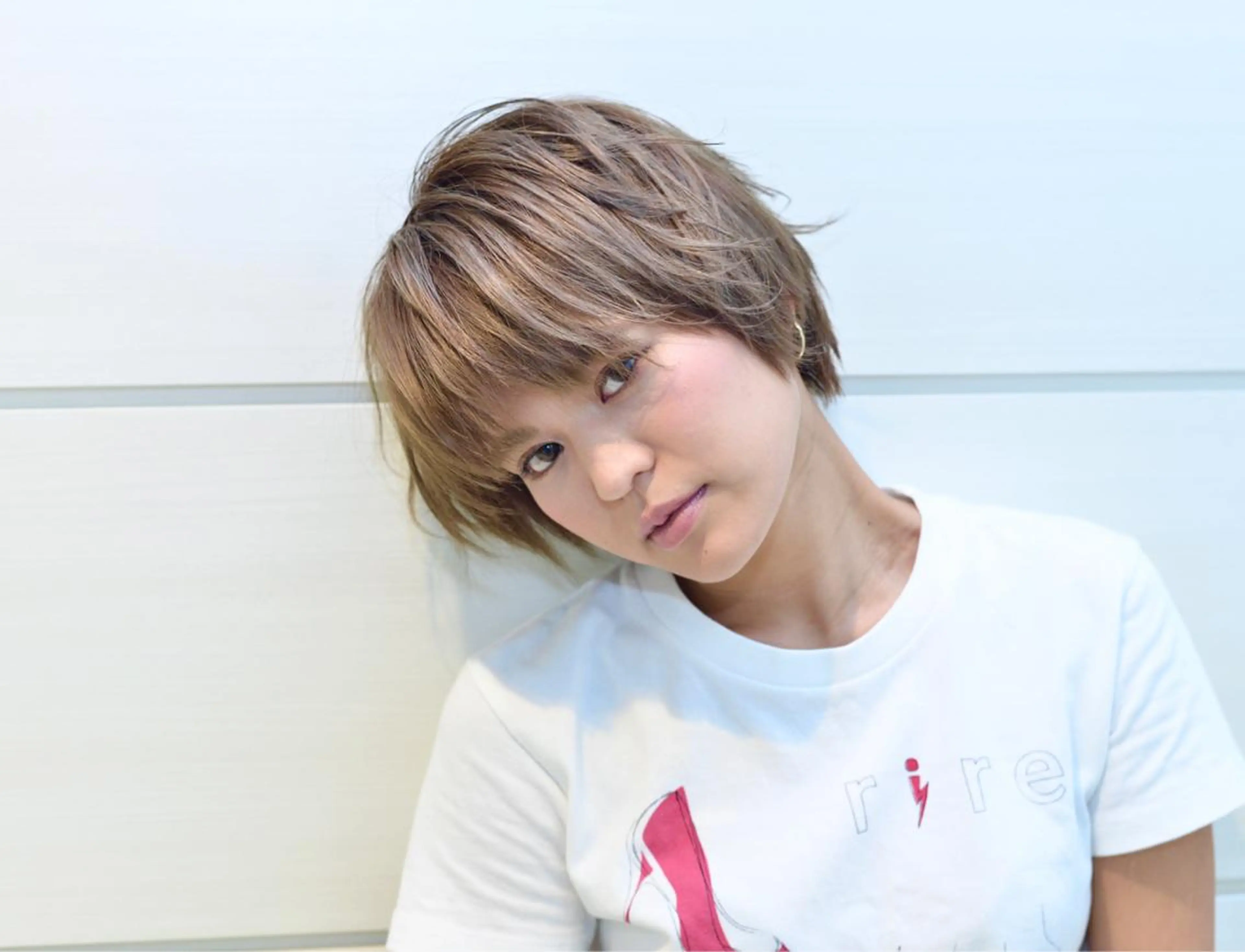 ショート カラー パーマ アッシュ ショートヘア 小顔カット 【白髪ぼかし 専門GBG】自由が丘のヘアスタイル