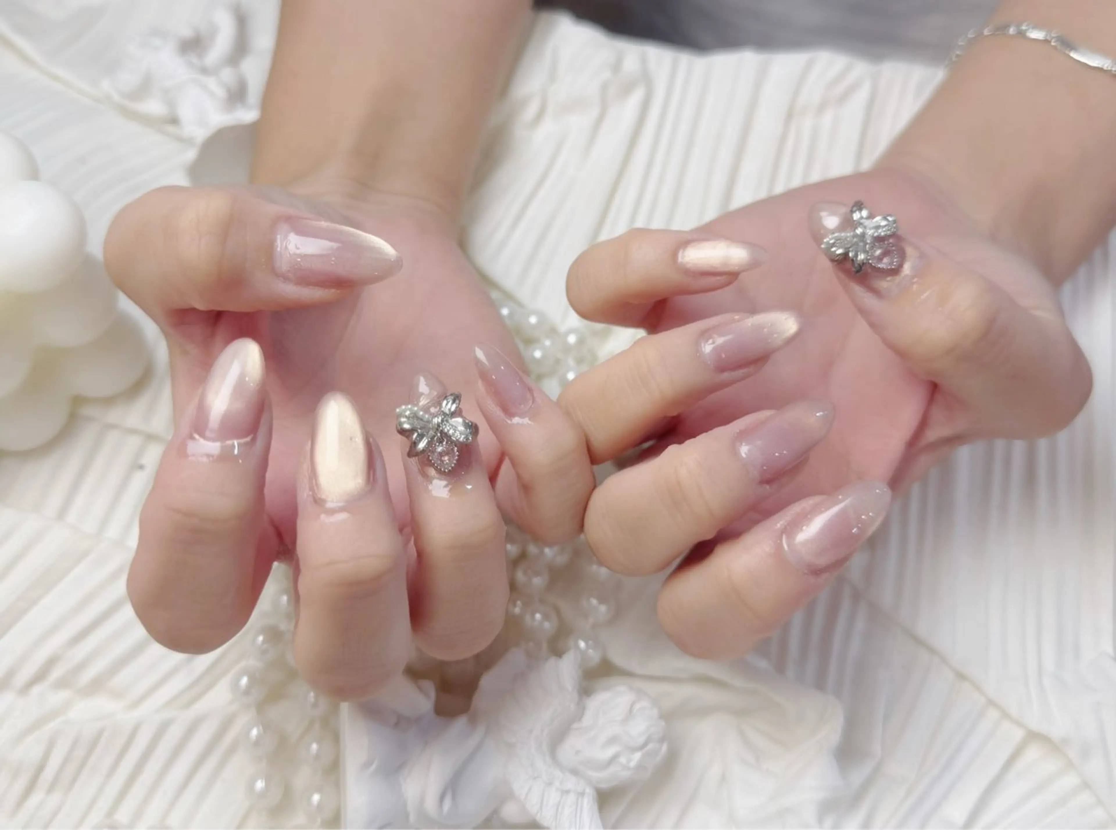 ネイル アートネイル フットネイル ジェルネイル ハート マグネットネイル Babarla Nailのネイルデザイン