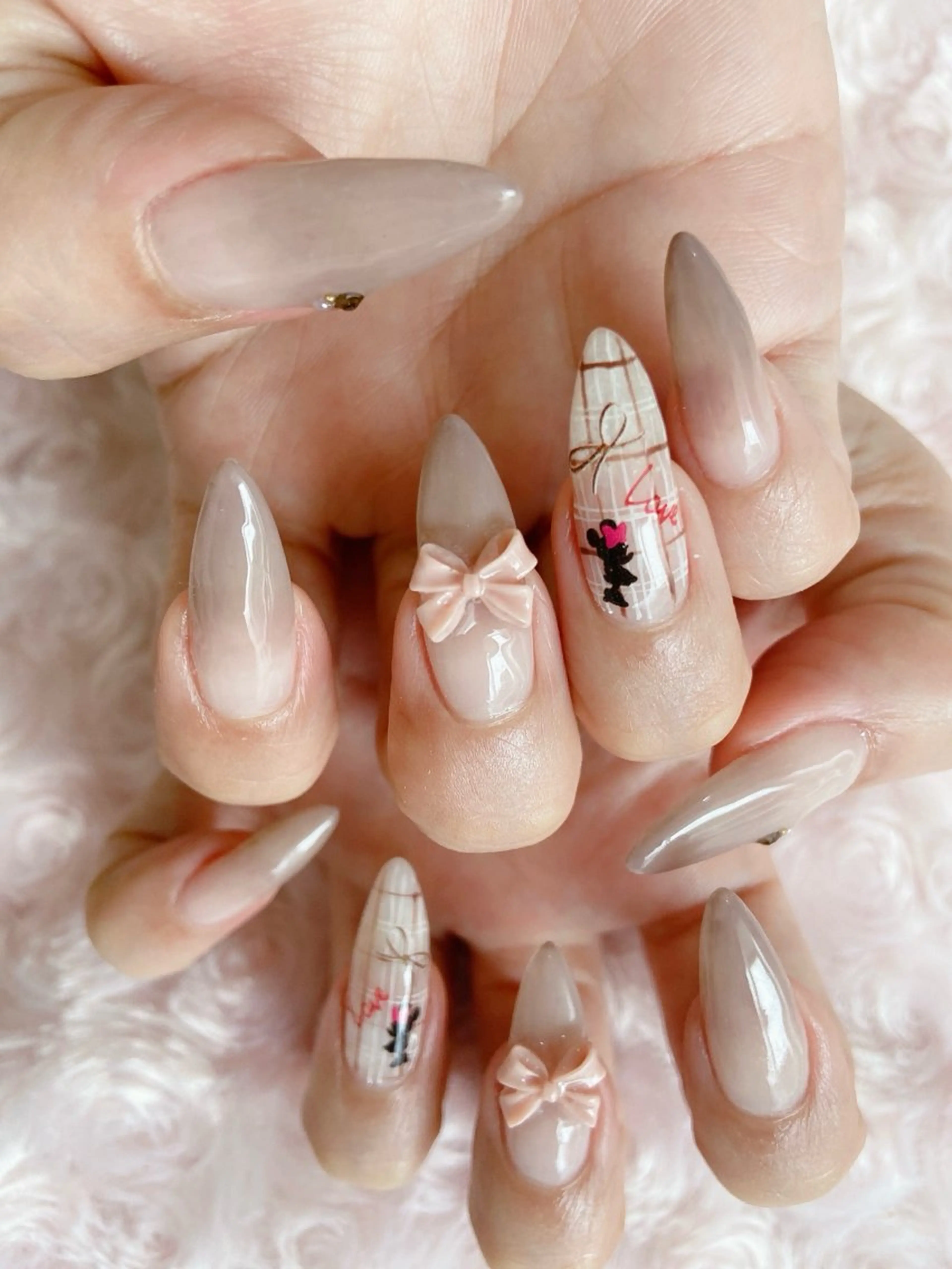 ネイル ジェルネイル オフィスネイル パラジェル ワンホンネイル 冬ネイル nail salon Berry所属・前田 りかのネイルデザイン