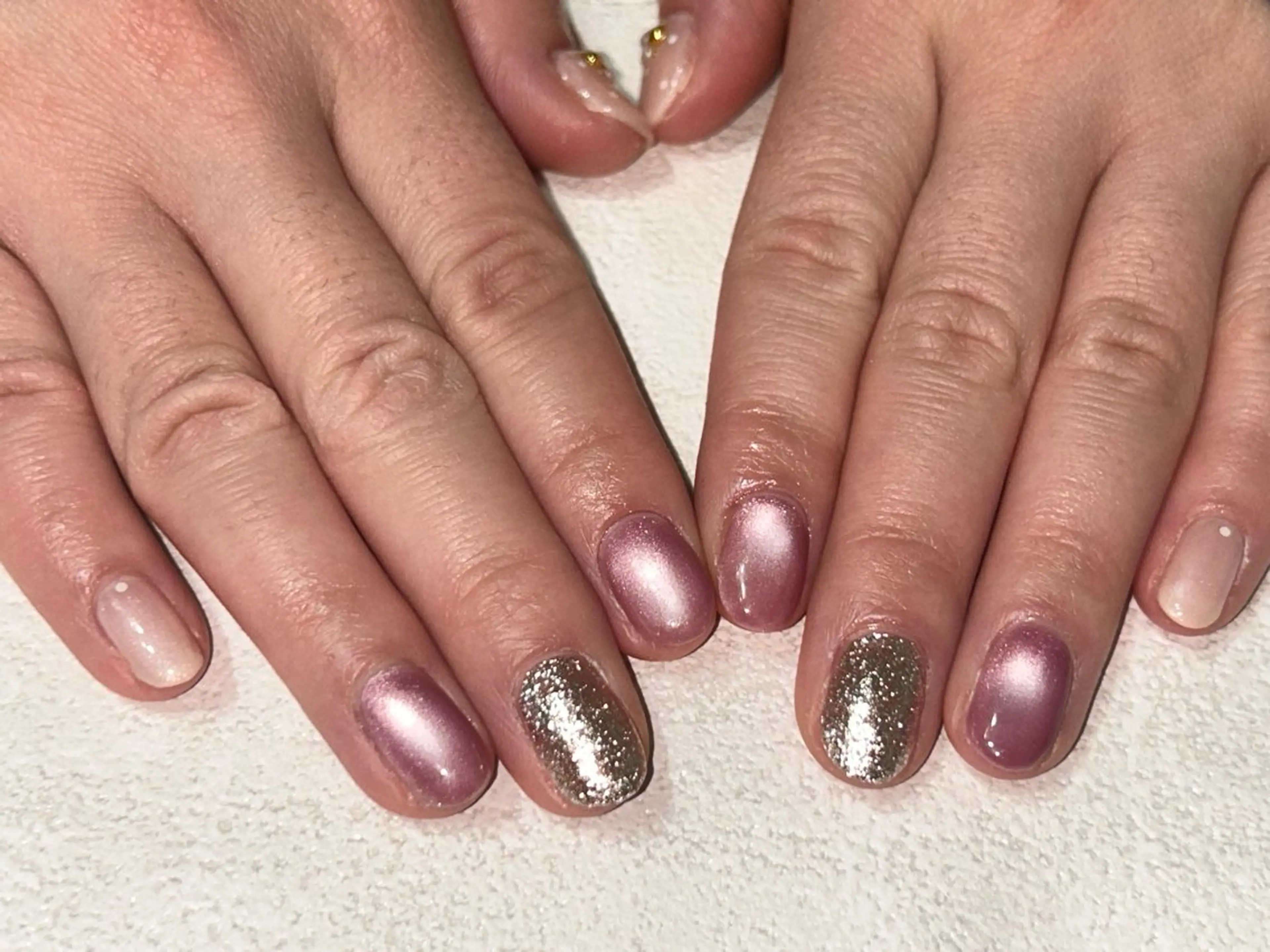 ネイル オーロラネイル 桜ネイル フラワーネイル フットネイル フレンチネイル ハンドネイル kikinail 溝の口のネイルデザイン