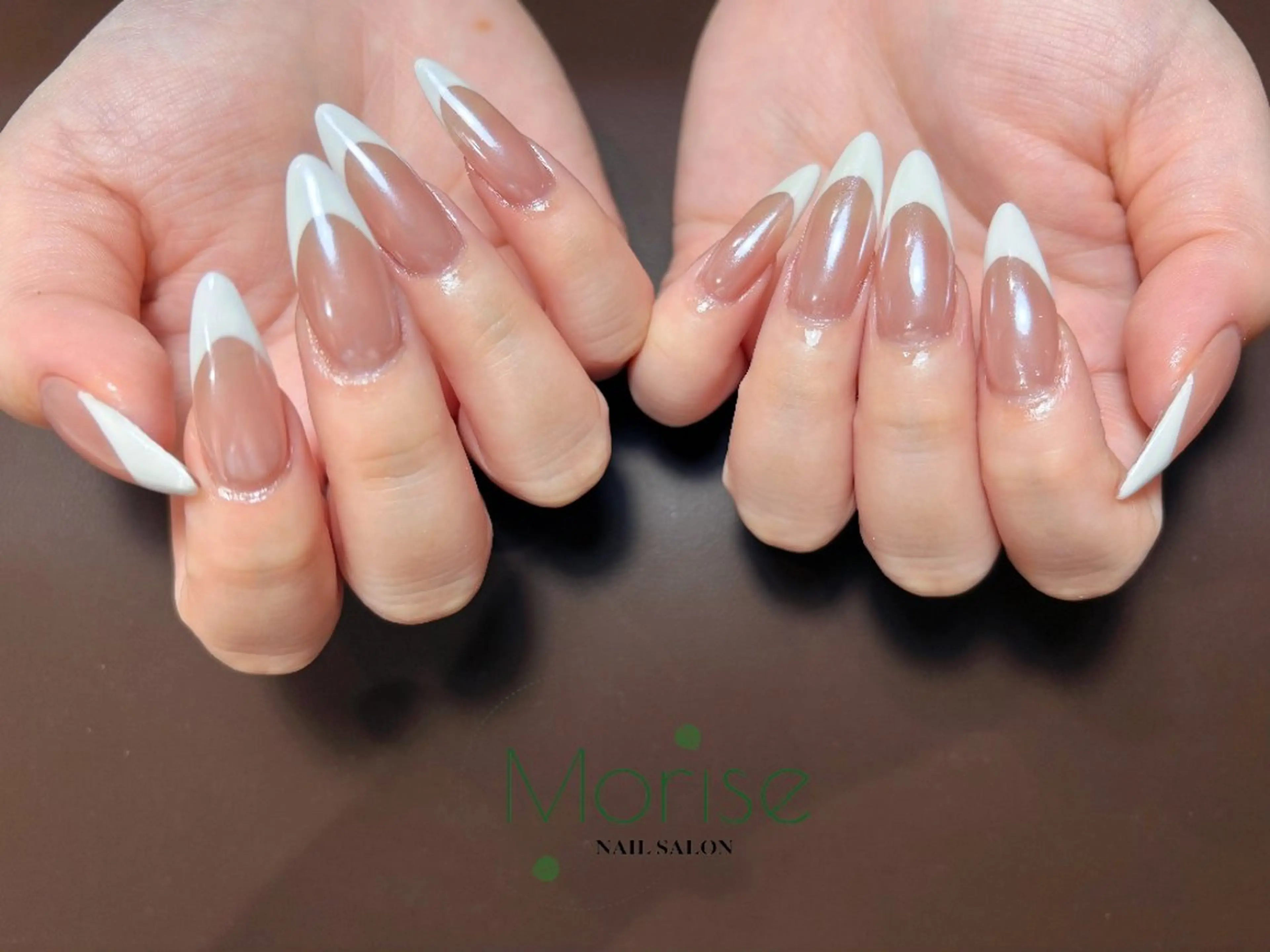 ネイル フットネイル フレンチネイル ジェルネイル ガラスフレンチ 韓国ネイル ハンドネイル ハンドケア MoriseNail 原宿店のネイルデザイン