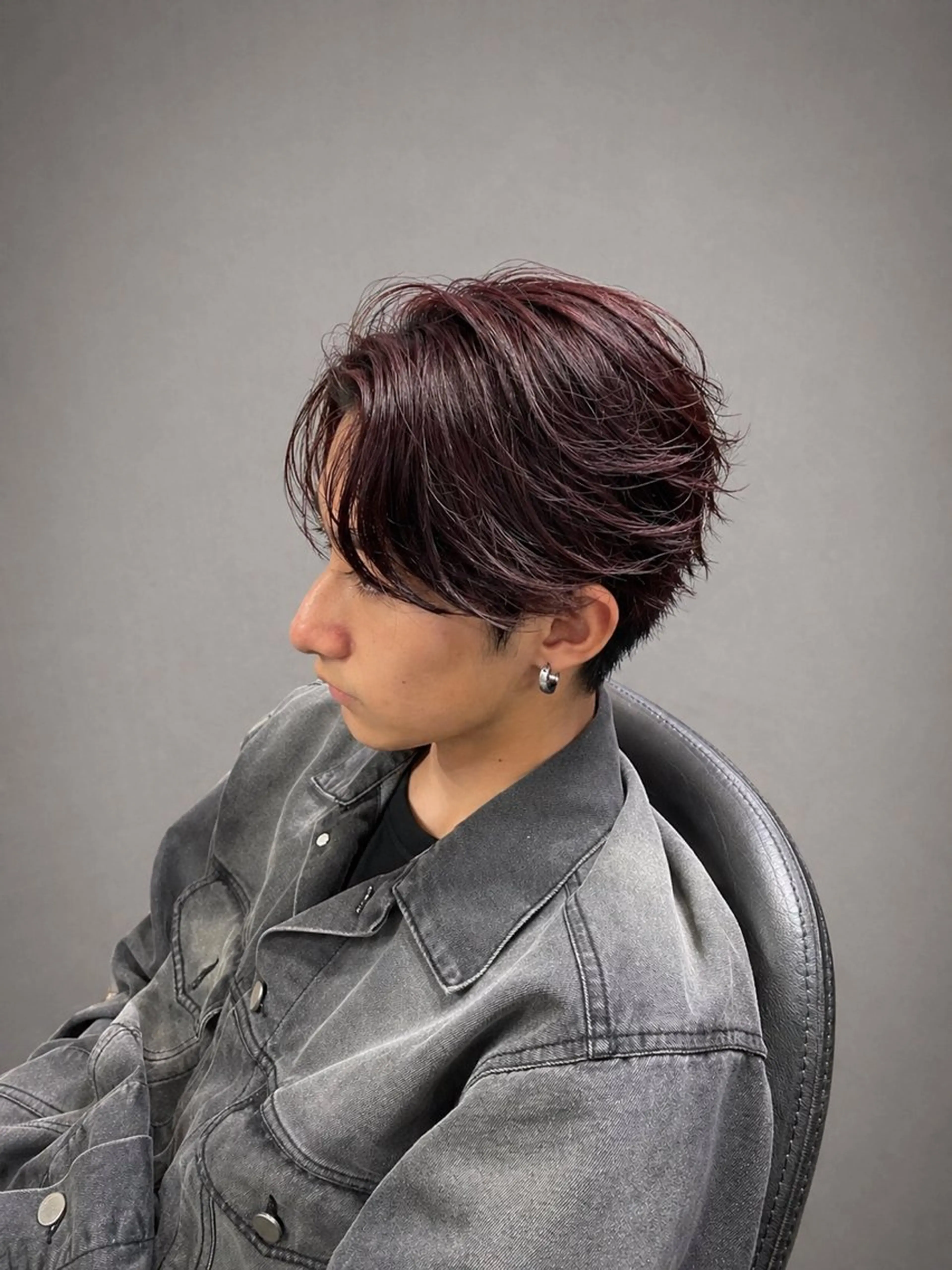 ショート カラー メンズ メンズブリーチ ブリーチ レッドカラー カット パーマ 黒川 燿のヘアスタイル