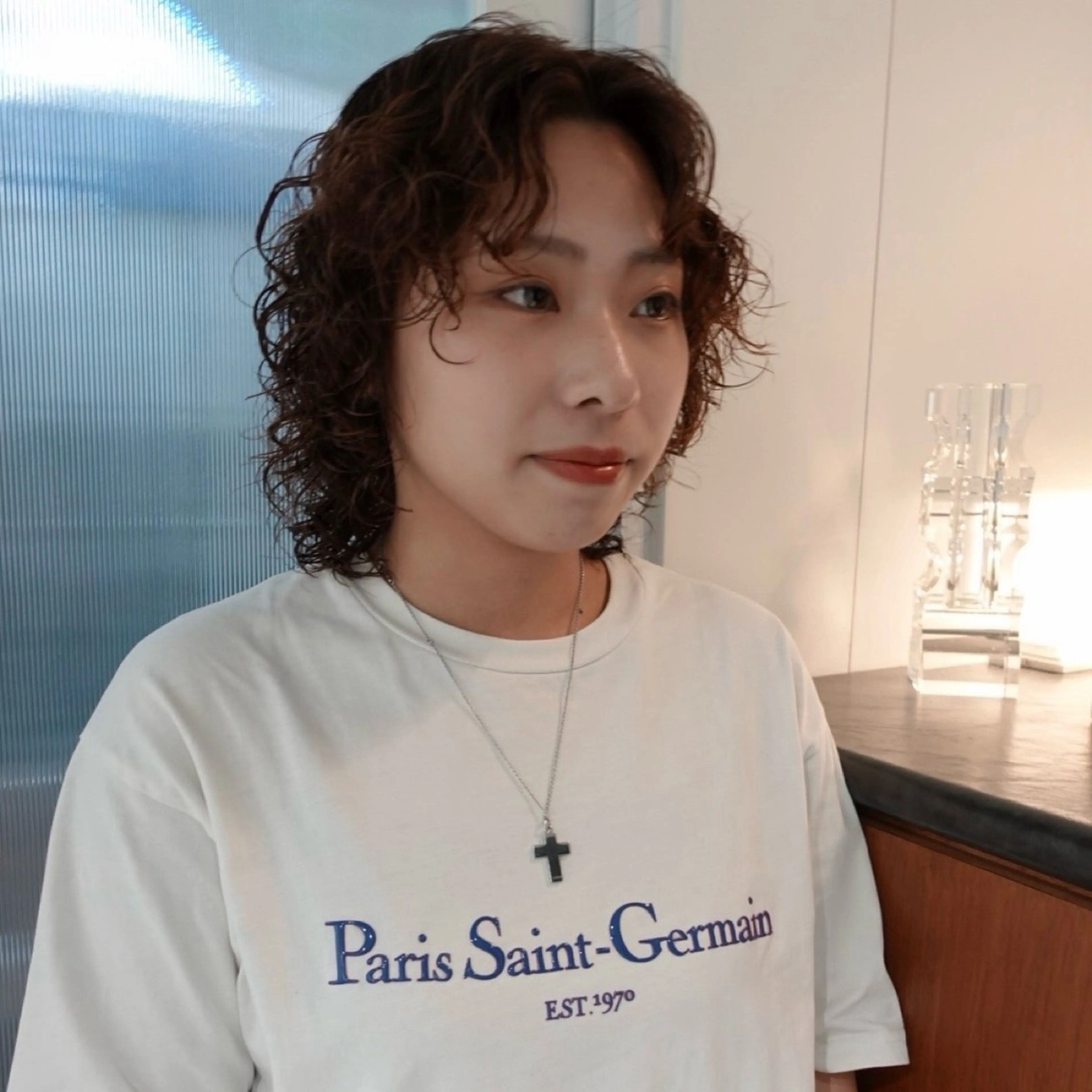 ミディアム パーマ ヘアアレンジ ミディアムパーマ カット パーマ 🌐サトウ リョウ🌐のヘアスタイル