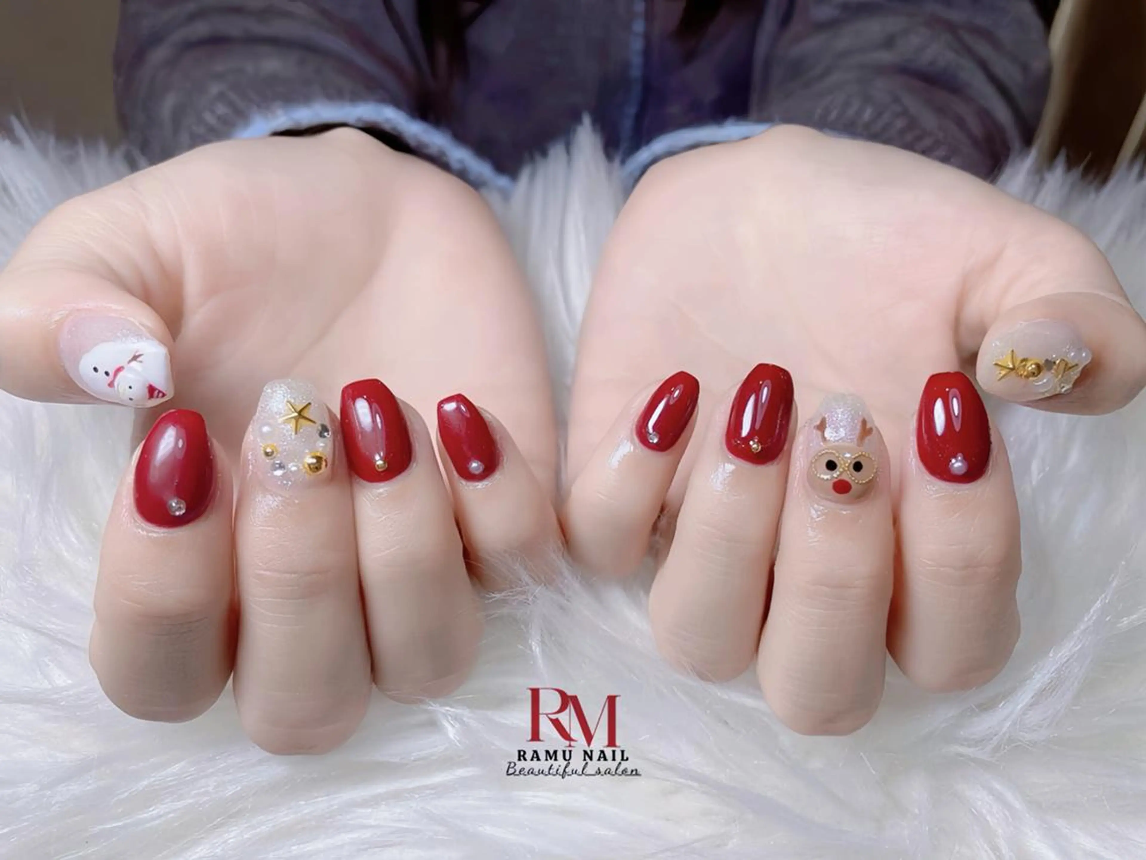 ネイル アートネイル チークネイル 長さ出し フレンチネイル グラデーション ハンドネイル RAMU_Nail 池袋店のネイルデザイン