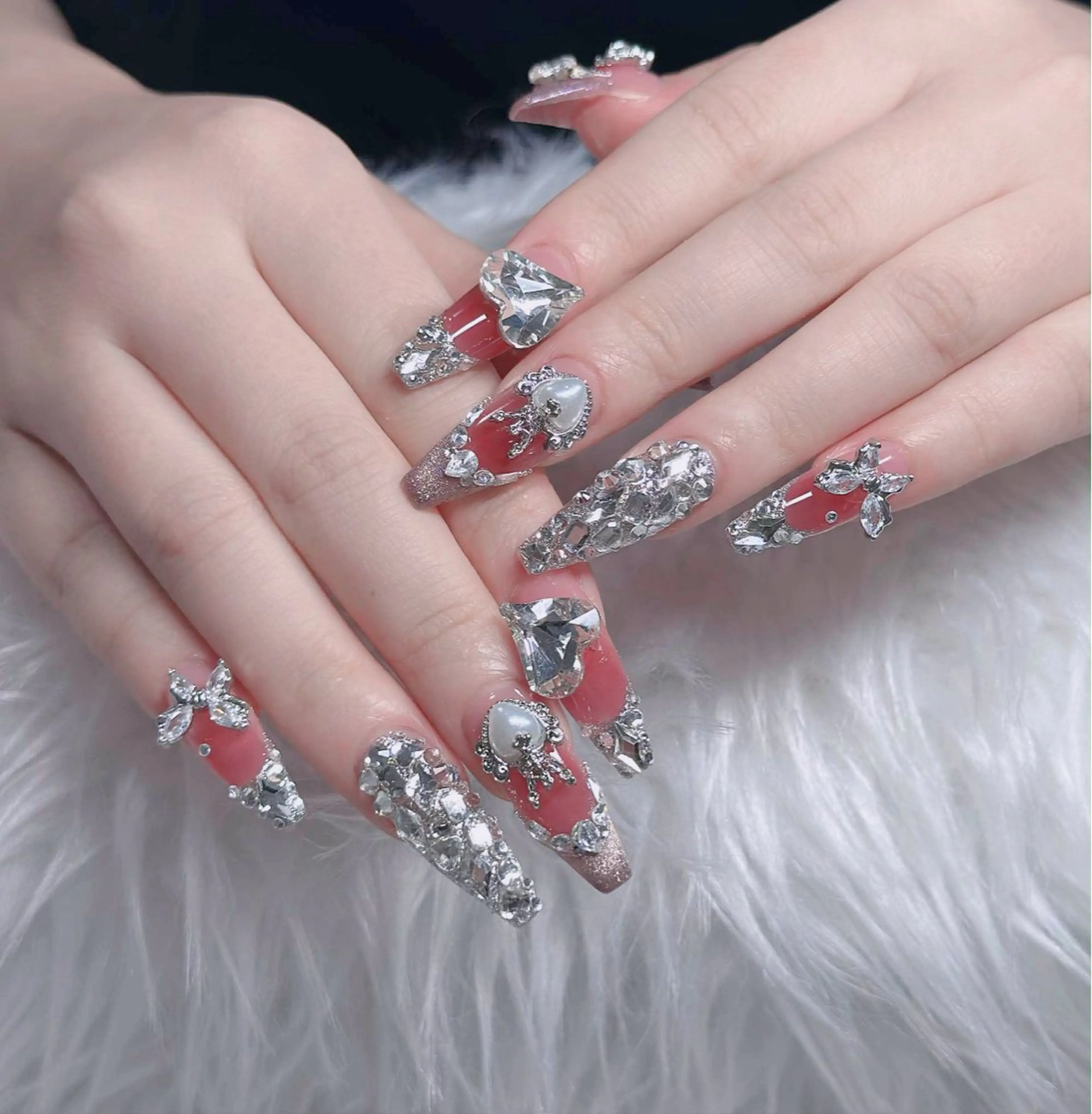 ネイル アートネイル ボルドー フレンチネイル ジェルネイル 氷ネイル・うるうるネイル ハンドネイル H.baby Nail Salonのネイルデザイン