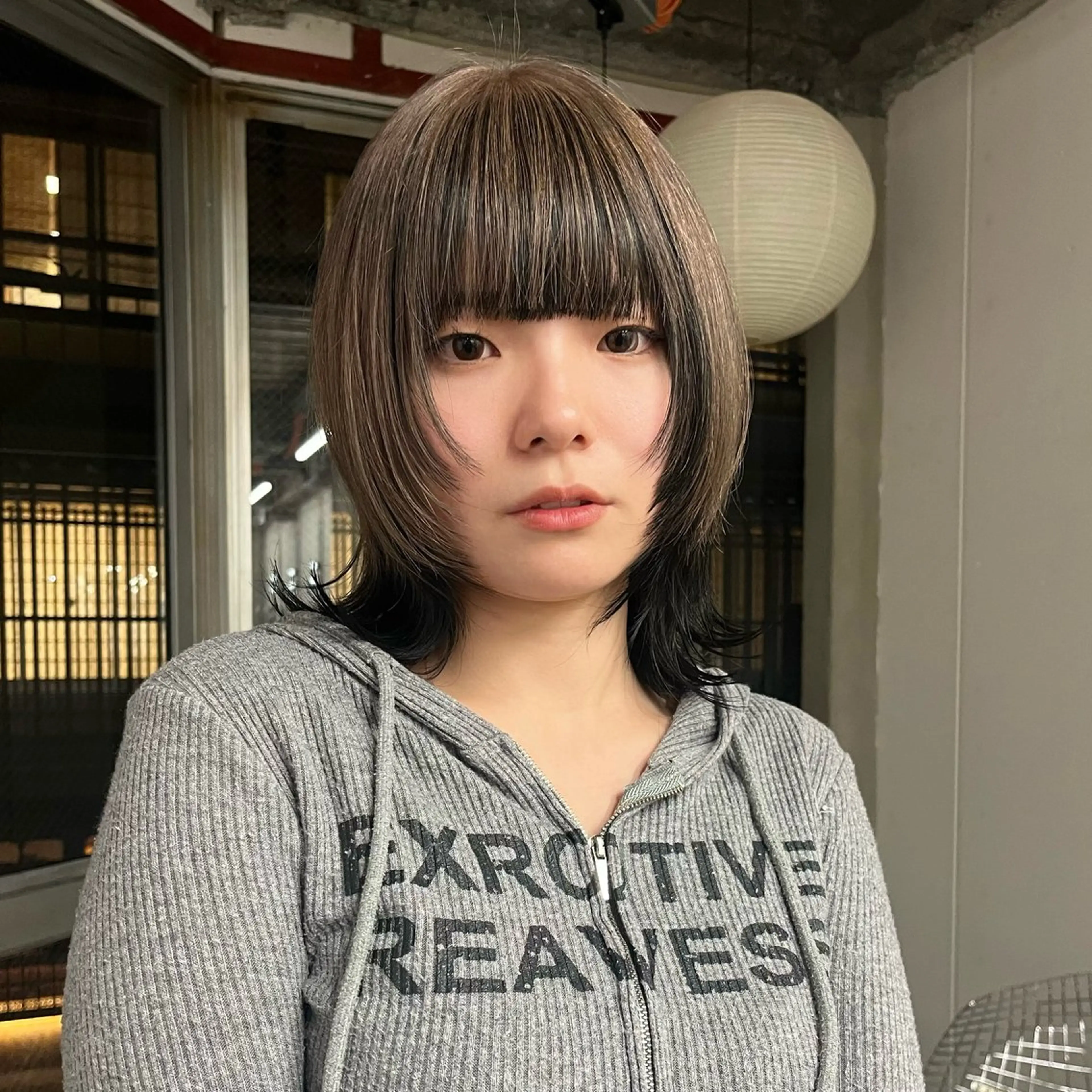 ミディアム カラー ヘアカラー 石間 優愛のヘアスタイル