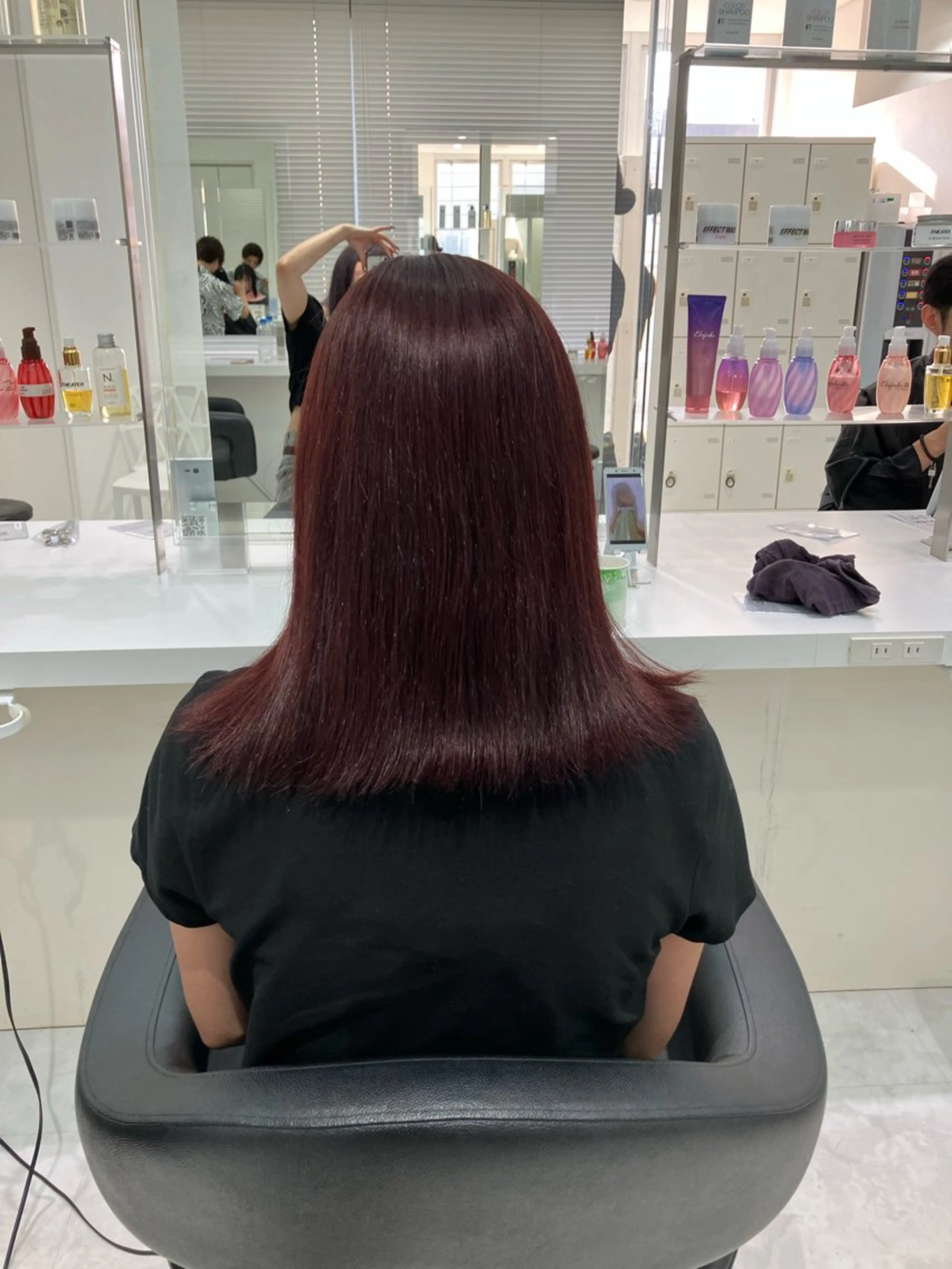 セミロング カラー ヘアアレンジ ヘアカラー ♥️うる艶暖色 銀座♥️mioのヘアスタイル