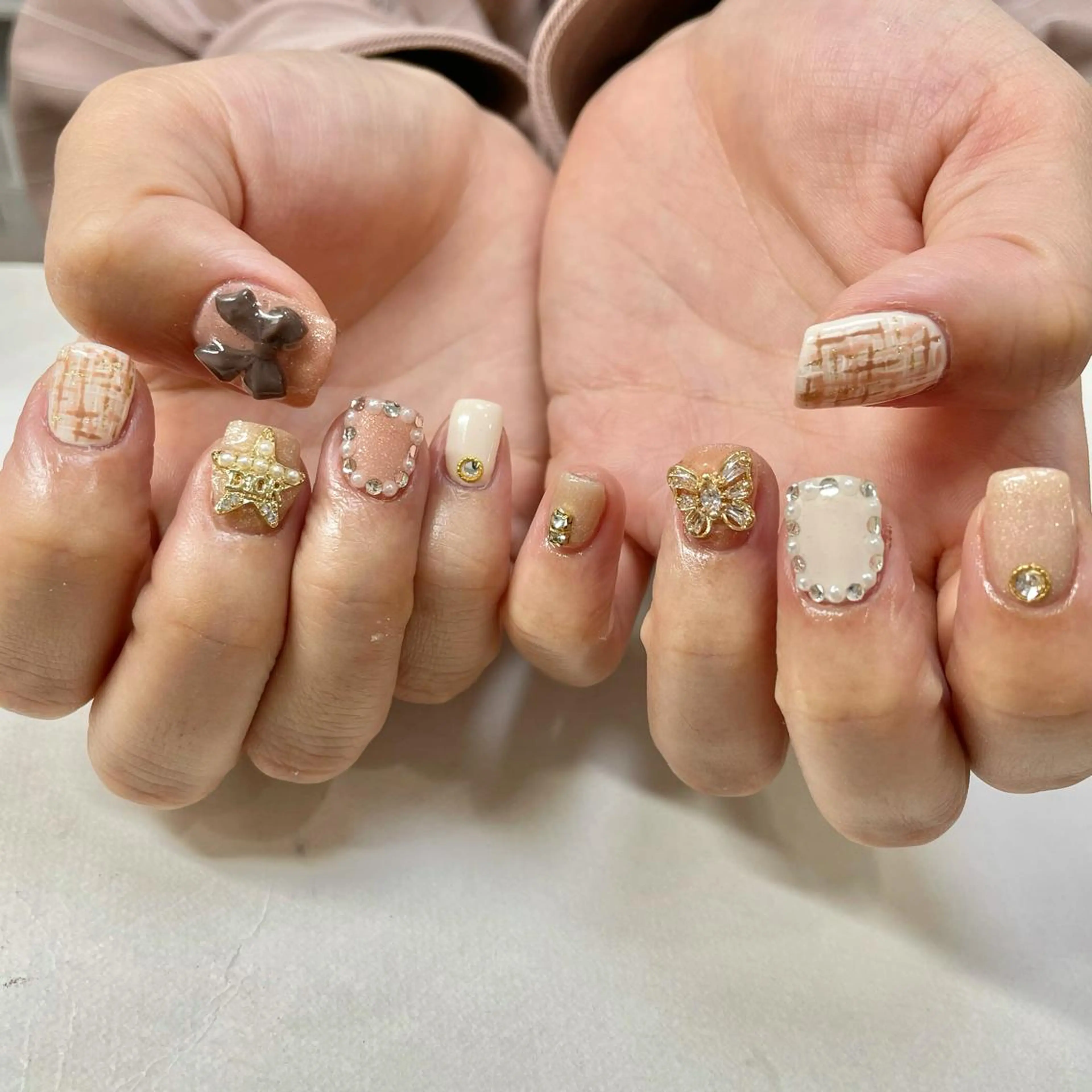 ネイル ツイードネイル 🎀AYAKO 🎀中韓ネイルのネイルデザイン