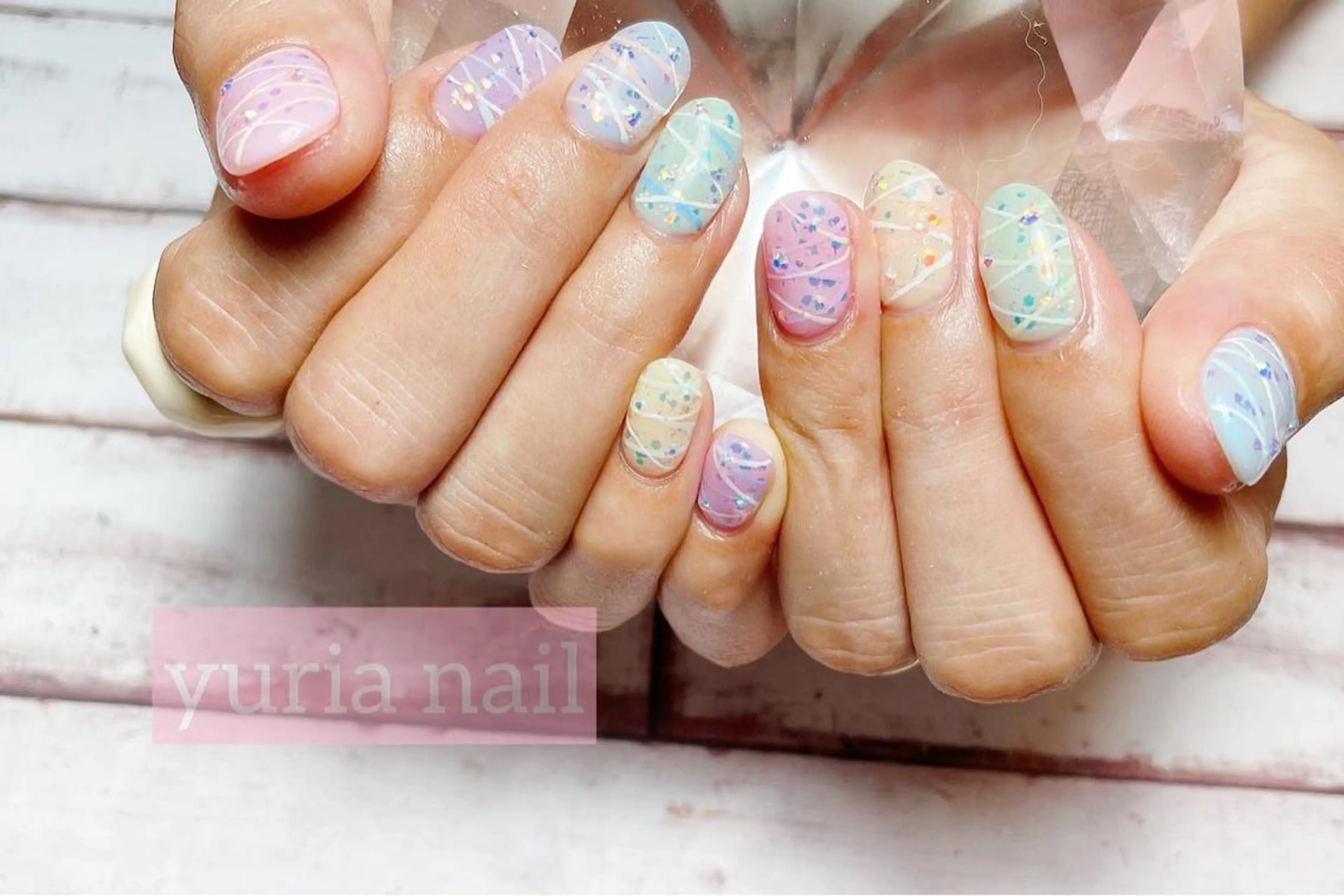 ネイル アートネイル ジェルネイル パステルネイル ストーンネイル ネイルチップ 小林 ゆりあのネイルデザイン