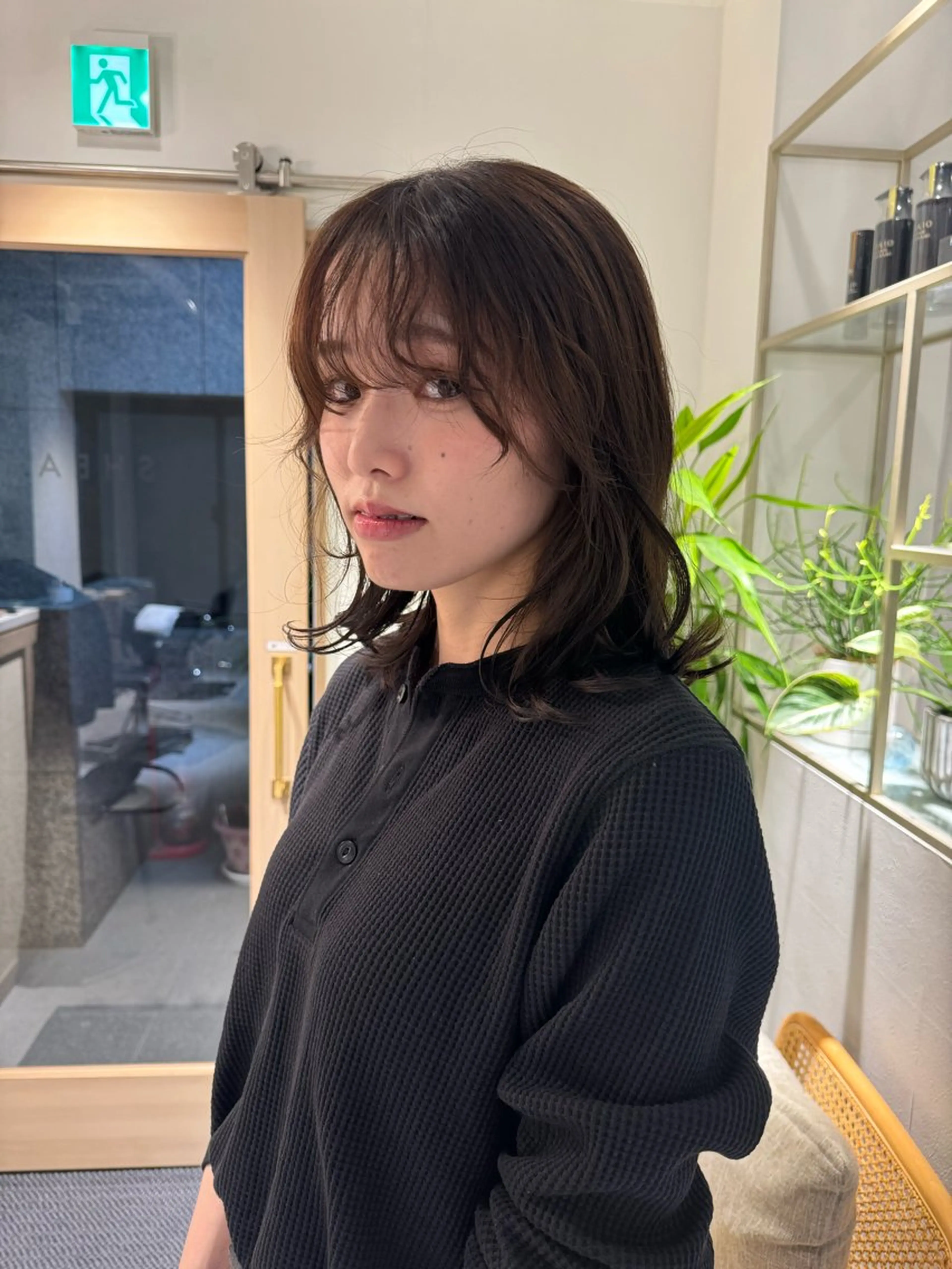 ミディアム ミディアムパーマ 透明感カラー/似合わ せカット/大島実加永のヘアスタイル