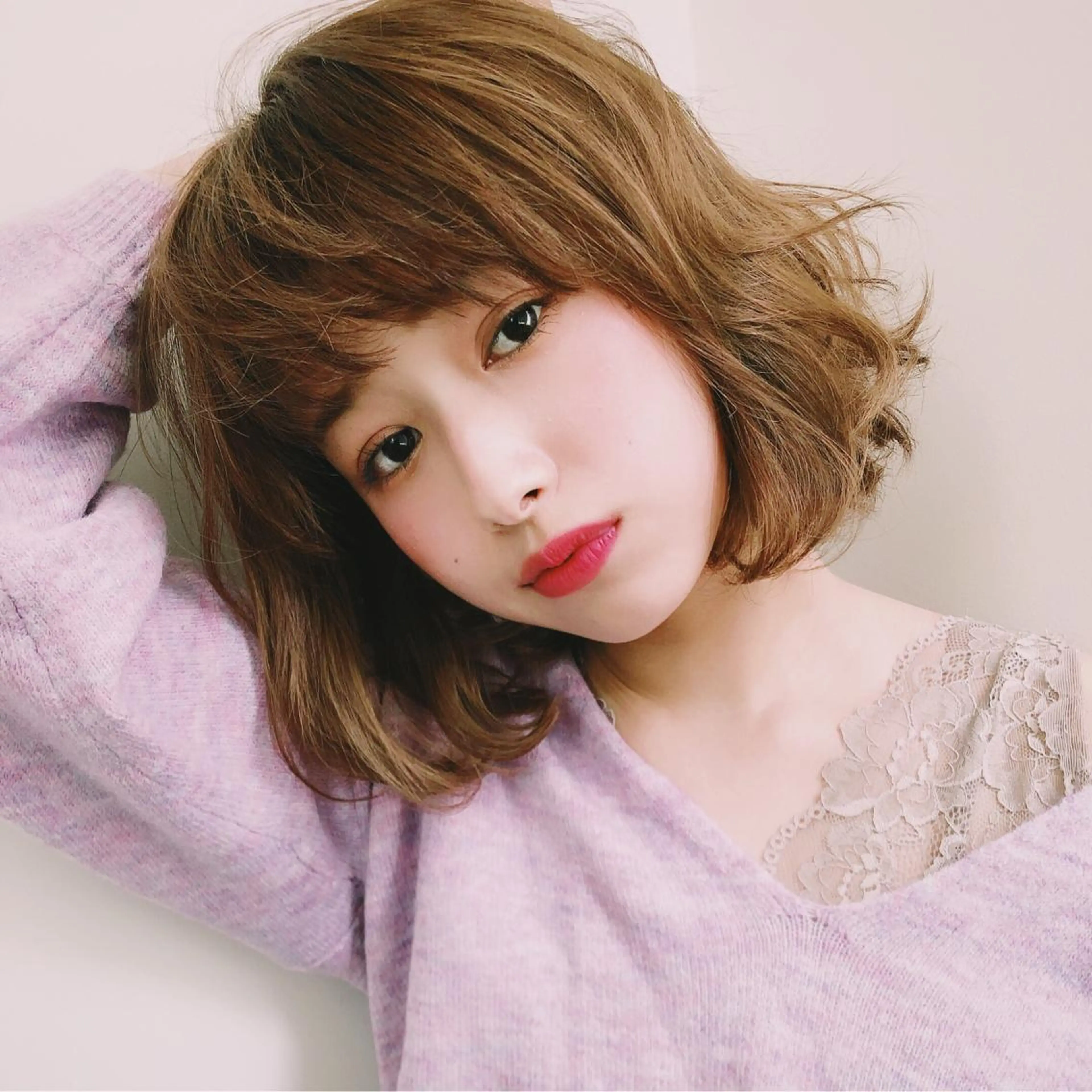 ミディアム カラー パーマ アンブレラカラー💫 フェイスフレーミングのヘアスタイル