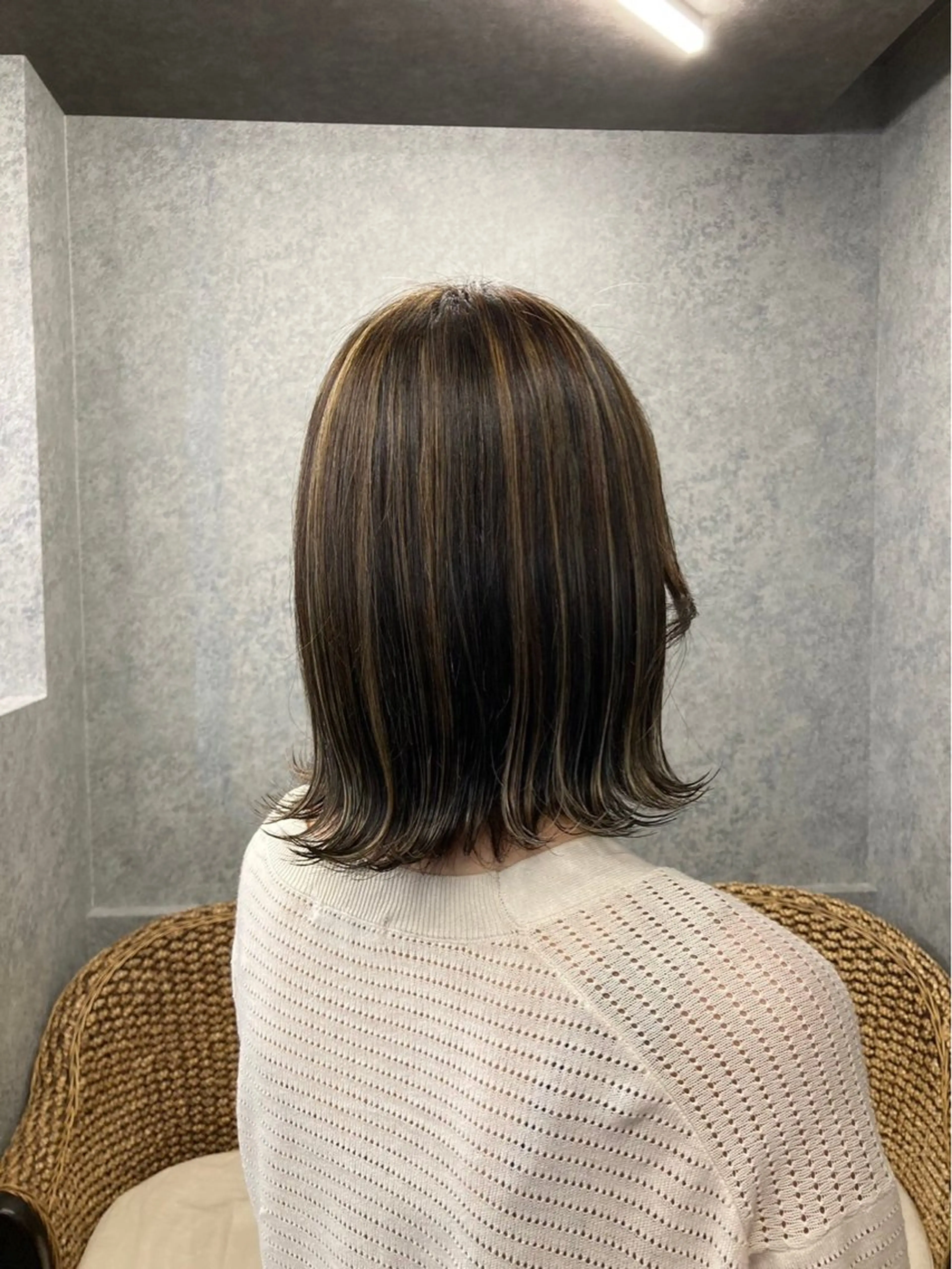 ミディアム カラー ハイライトカラー ボブ ハイライト ヘアアレンジ/ カラー/hazukiのヘアスタイル