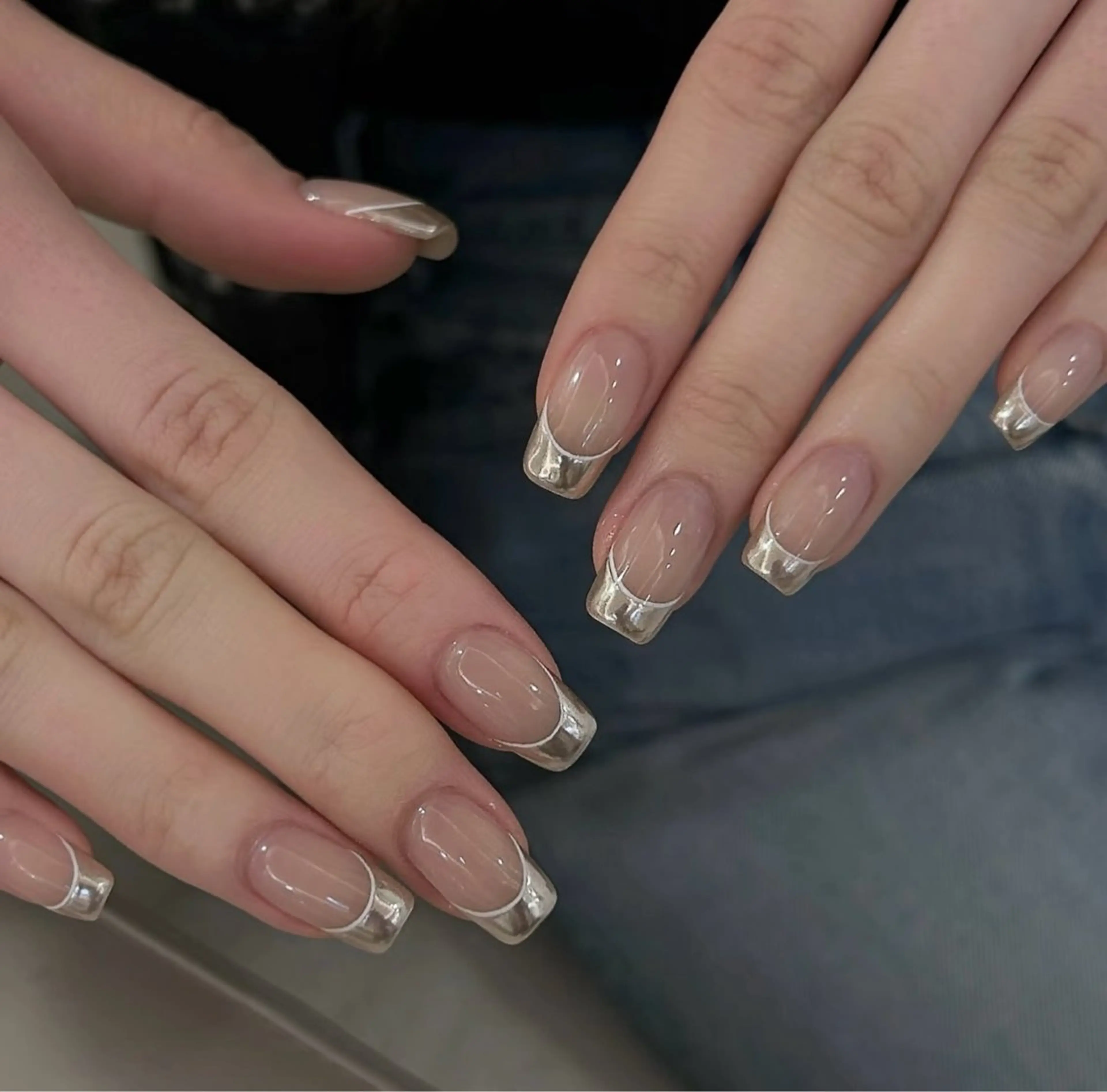 【Jrハンド】5月まで限定❣️ミラーフレンチ(ベース色追加➕1100)の写真