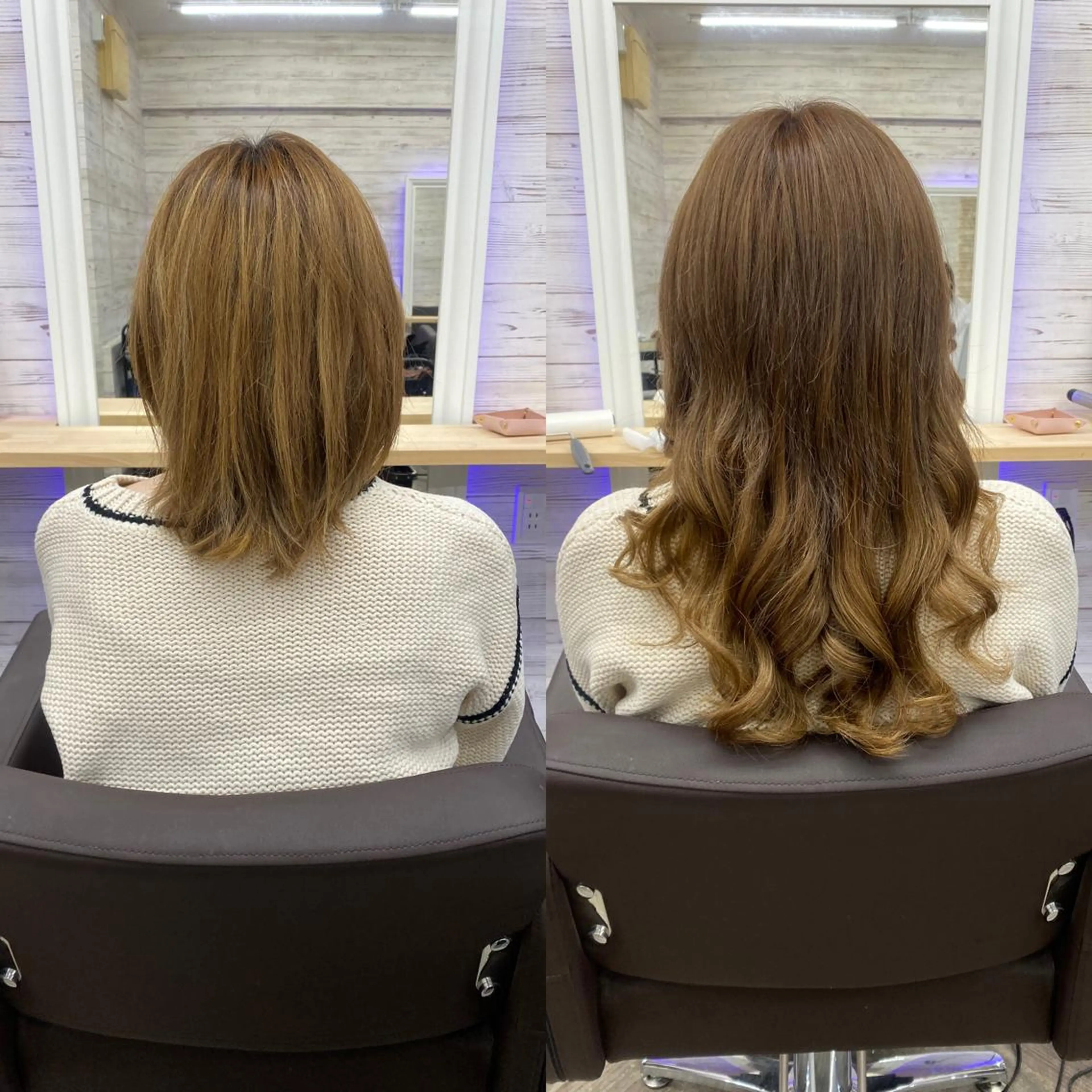 ミディアム カラー ヘアアレンジ アイブロウ ショートボブ 編み込みエクステ シールエクステ ミディアムパーマ バレイヤージュ LAVENDIA 初音のヘアスタイル