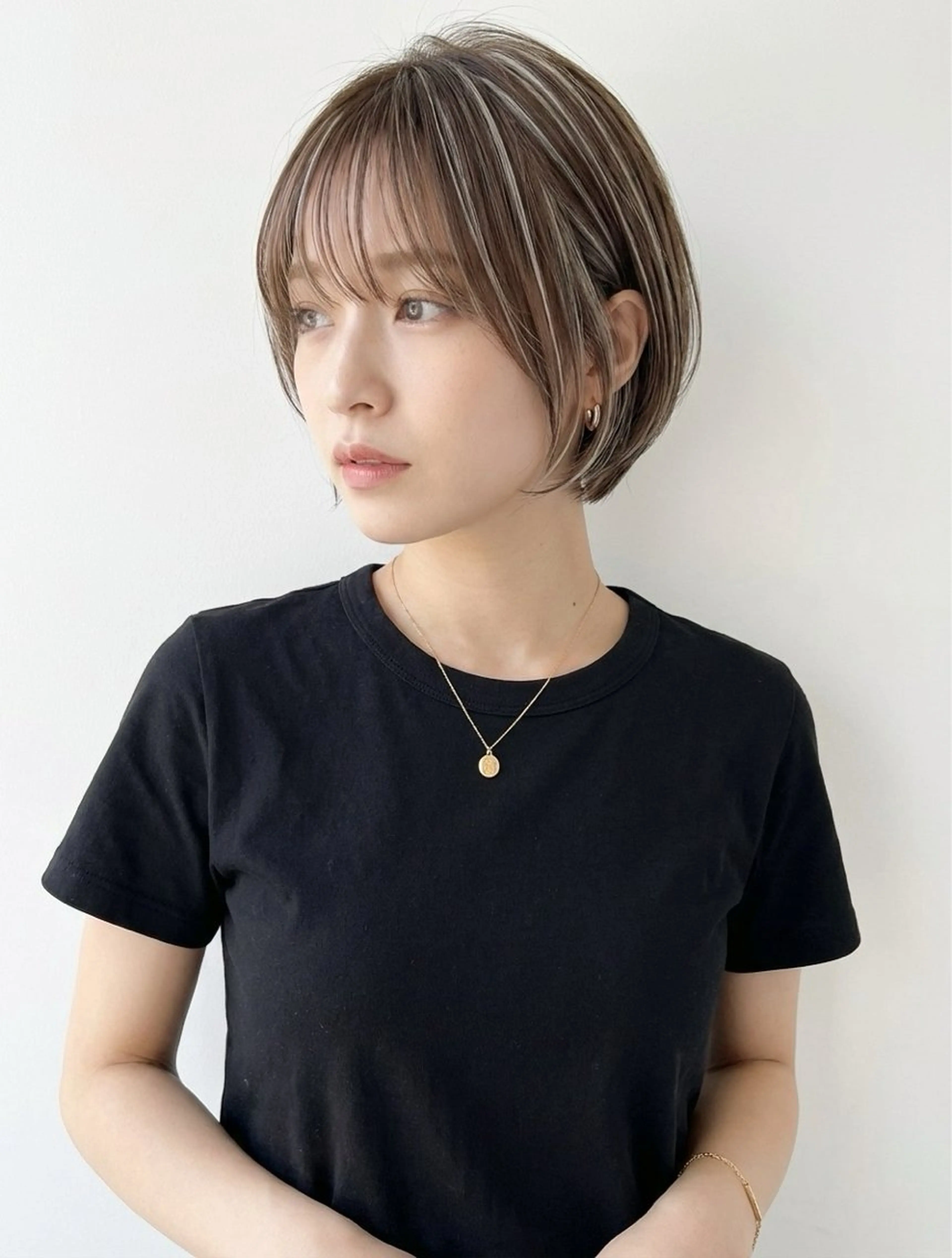 ショート カラー ハイライトカラー ボブ ハイライト デュファブル　高橋 慶一のヘアスタイル