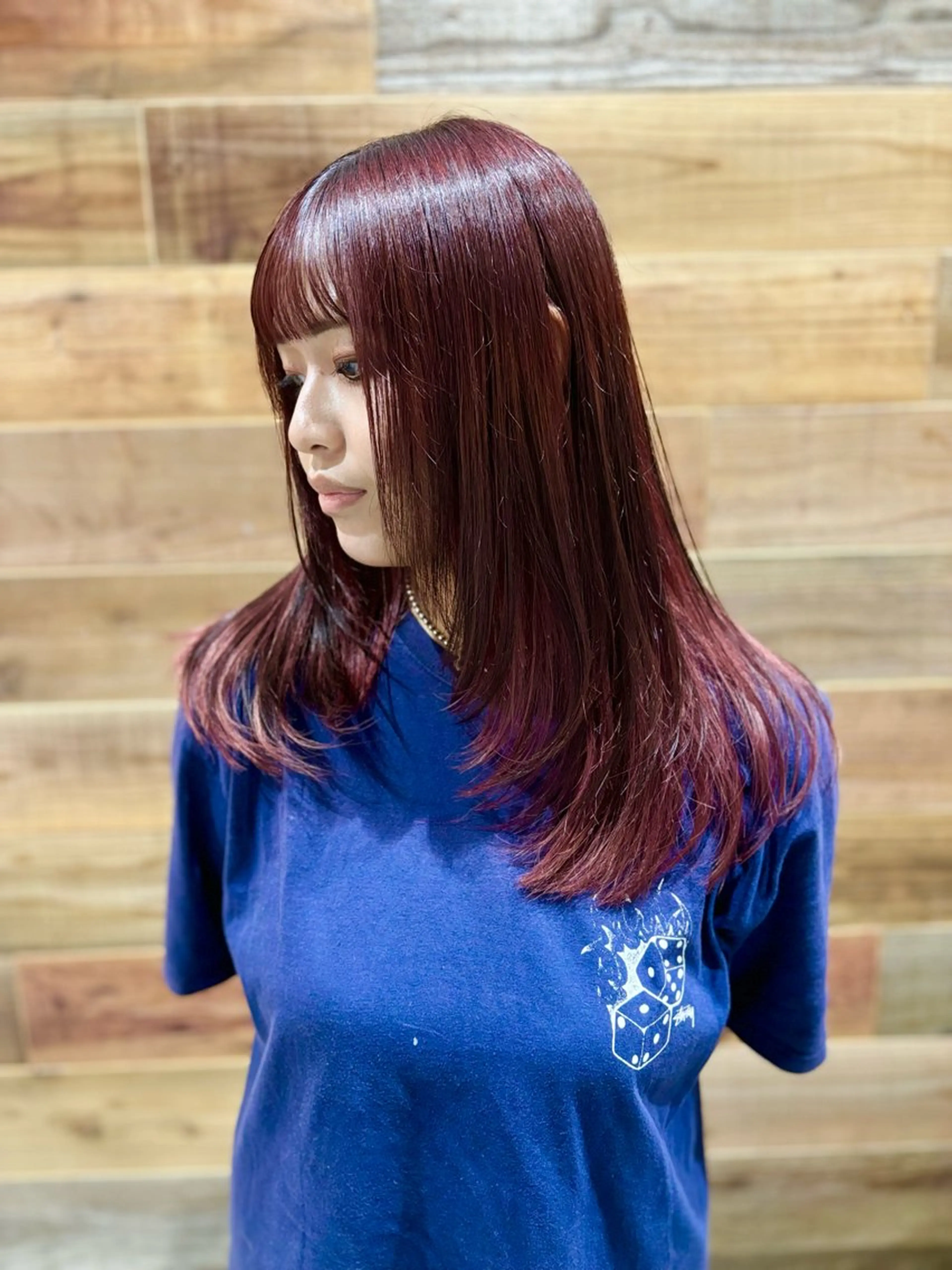 セミロング レイヤーカット カット ヘアカラー yoshihara yuukiのヘアスタイル