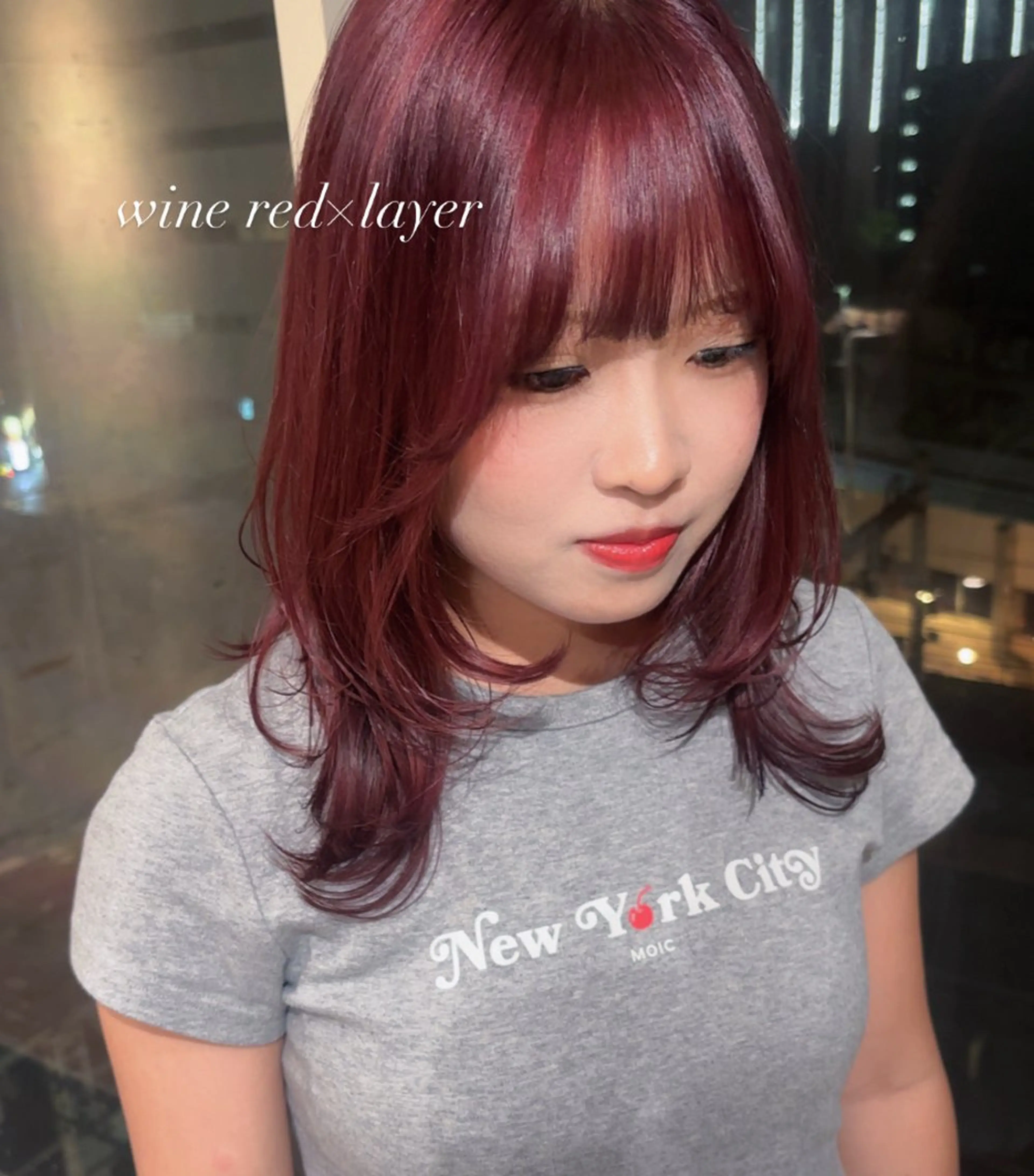 カラー レッドカラー 透明感カラー/ 矯正/まな⭐️のヘアスタイル