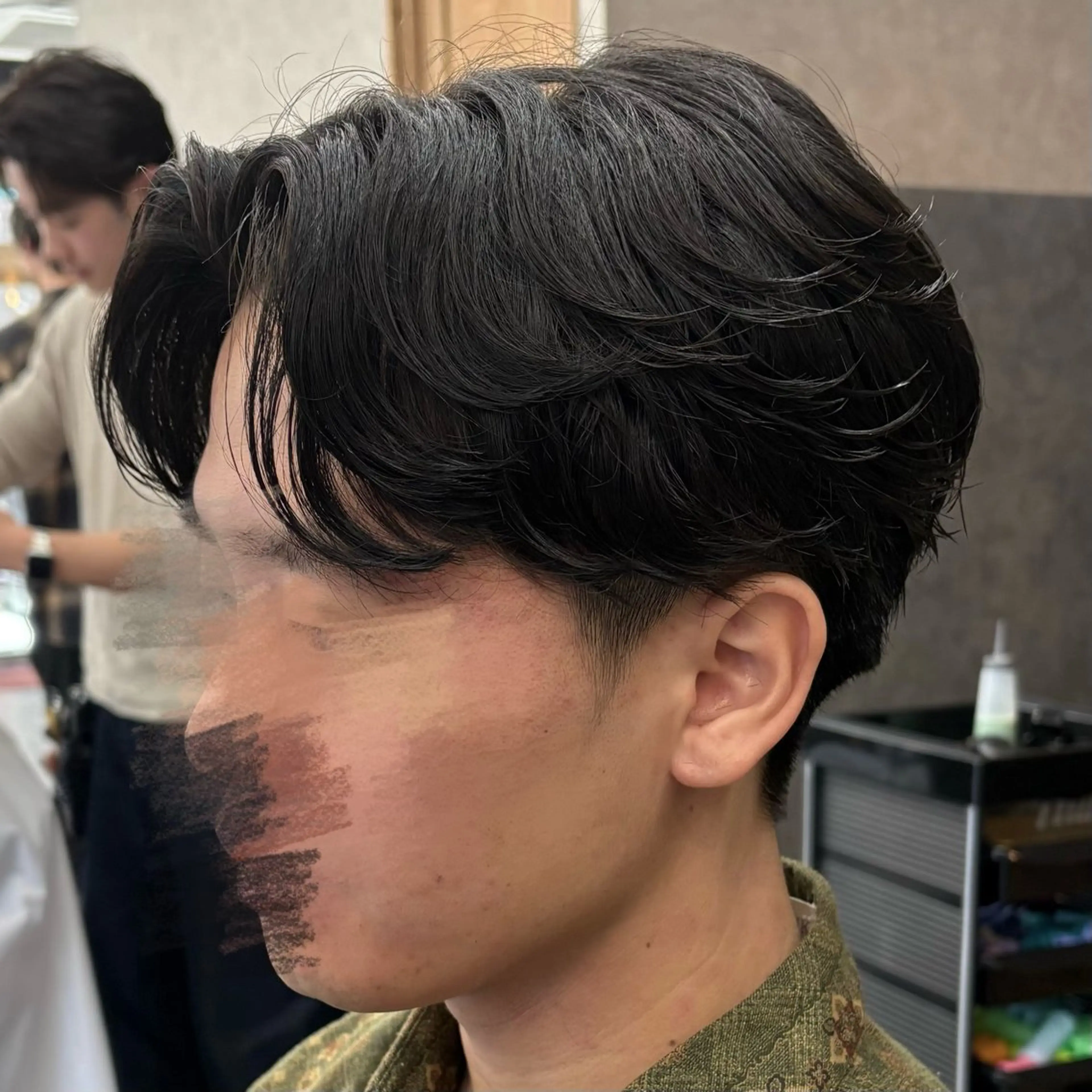 ショート パーマ メンズ フェザーパーマ メンズパーマ ニュアンスパーマ カット パーマ いちか🤍 COQU千葉のヘアスタイル