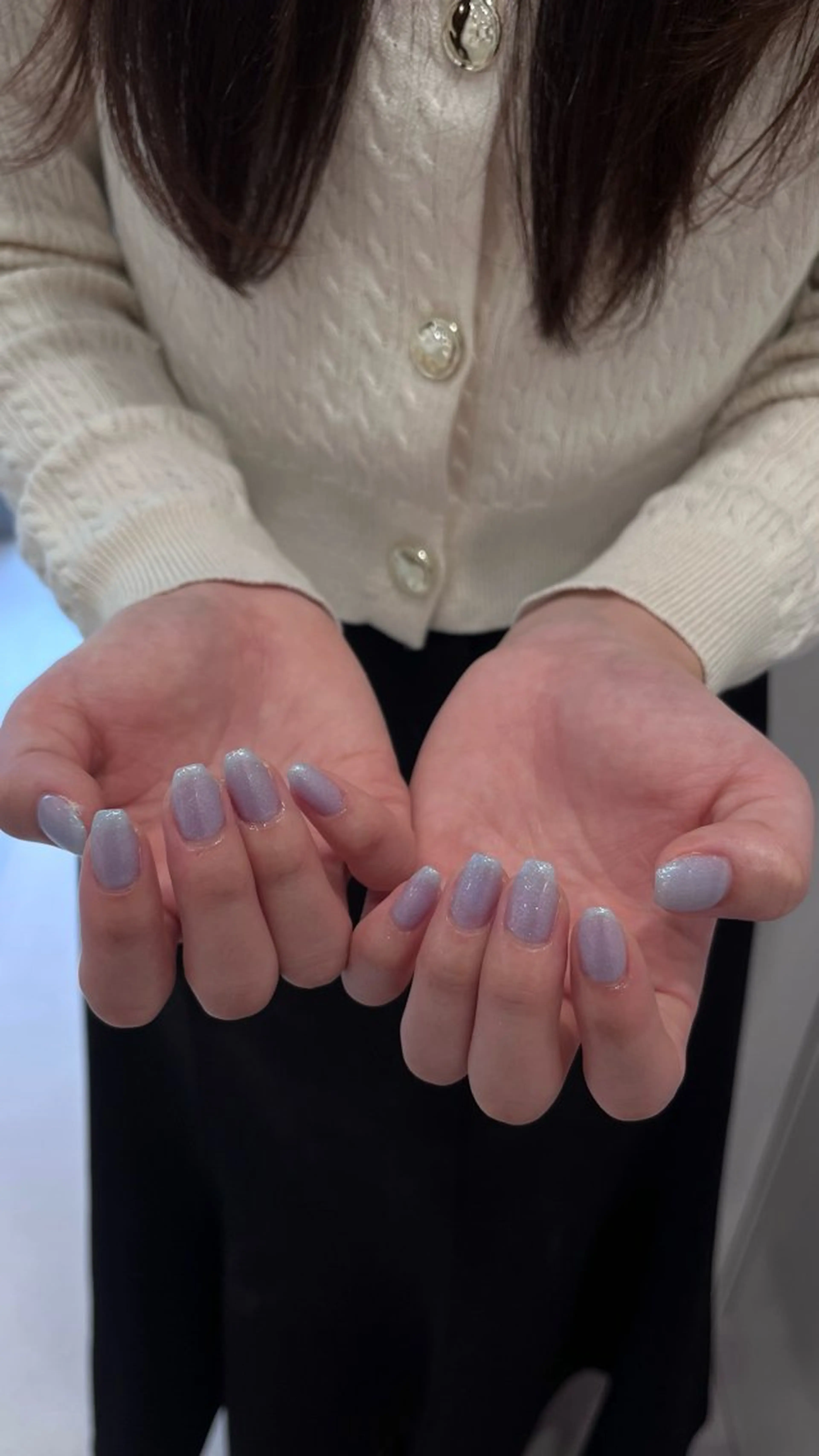 ネイル ラメ(グリッター) 水色 DEEokazaki miku.Iのネイルデザイン