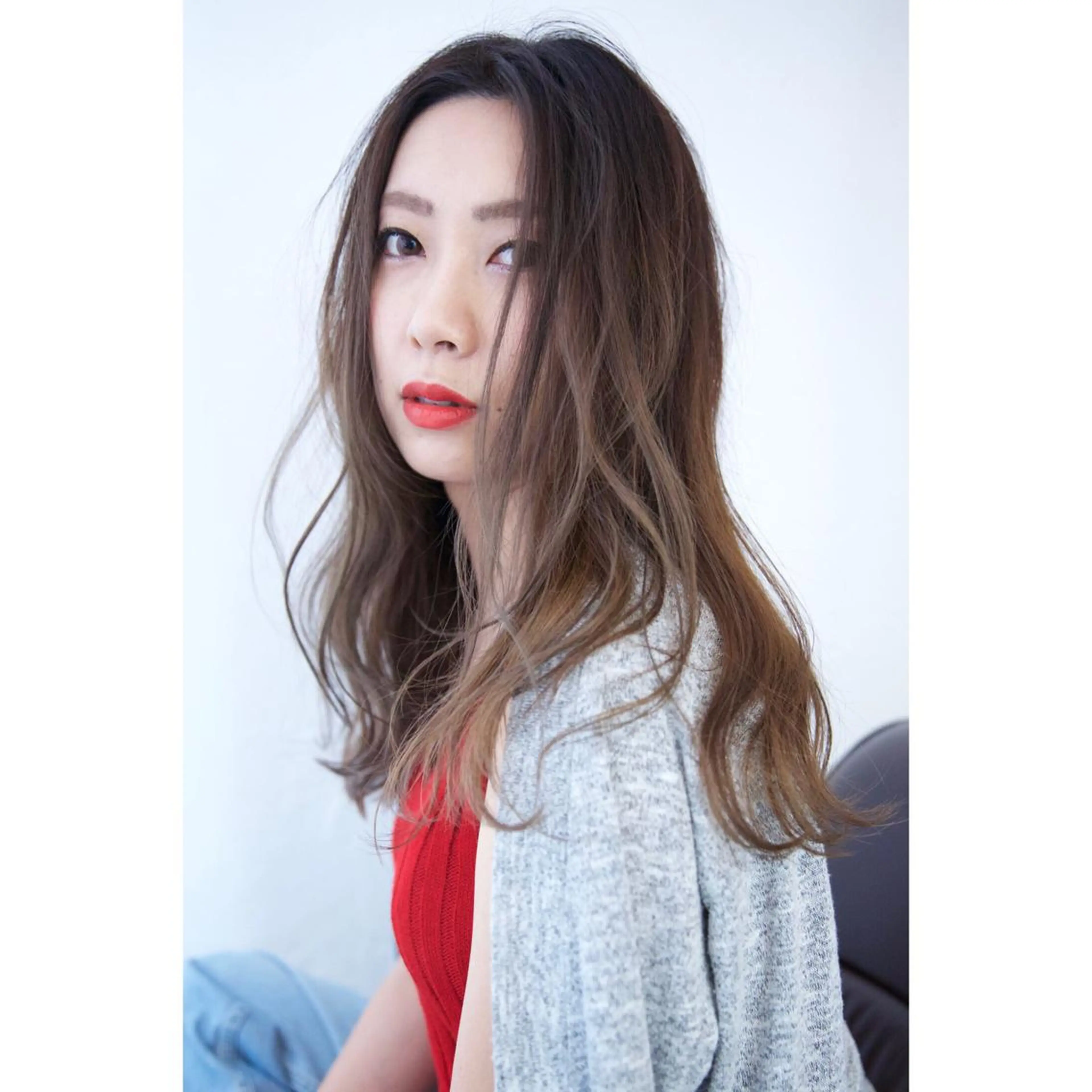 ロング カラー カット ヘアカラー fio マナミのヘアスタイル