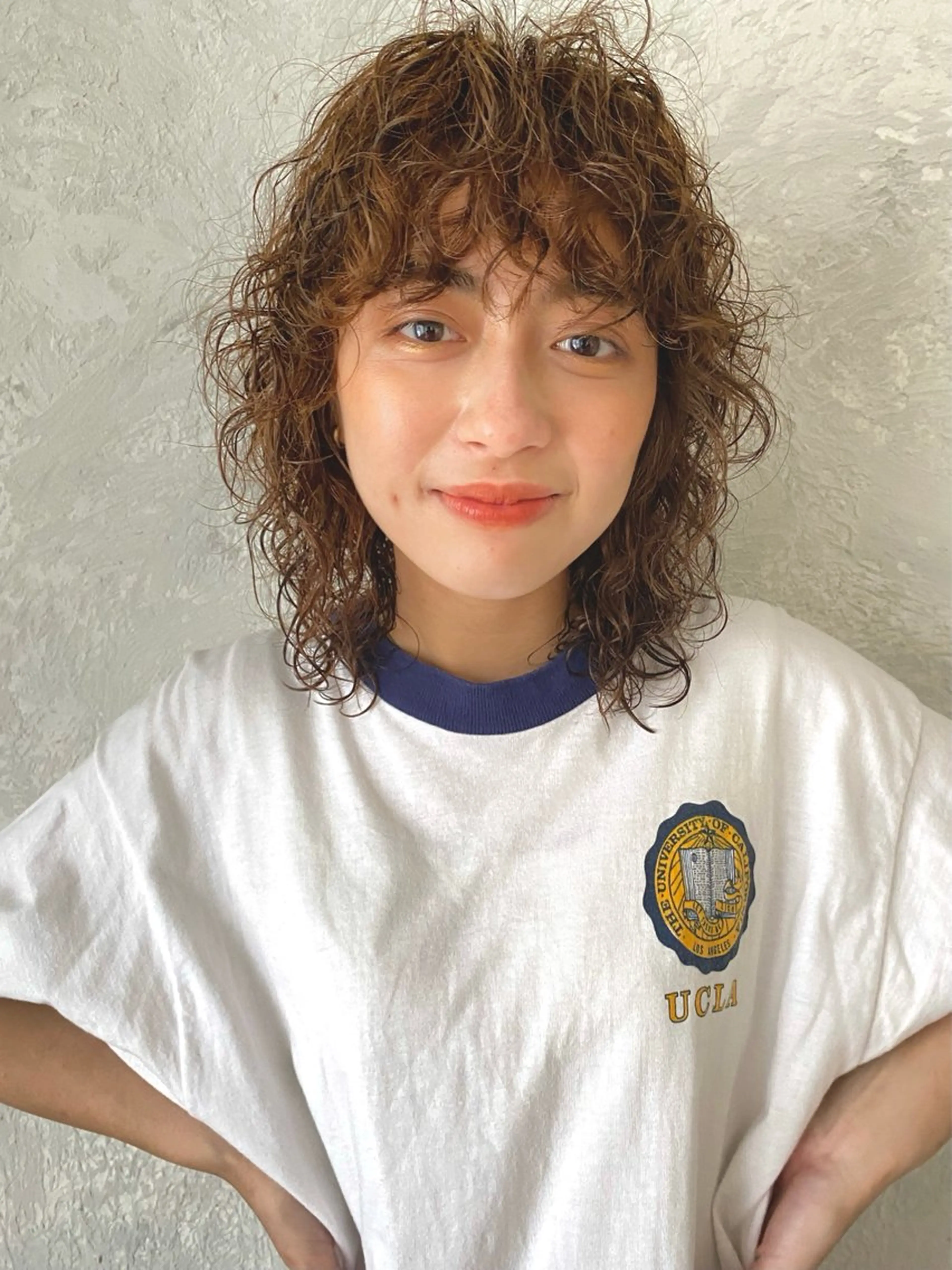 ミディアム パーマ ミディアムパーマ カット パーマ トリートメント 森貴裕/ベージュ/ パーマ/オリーブのヘアスタイル