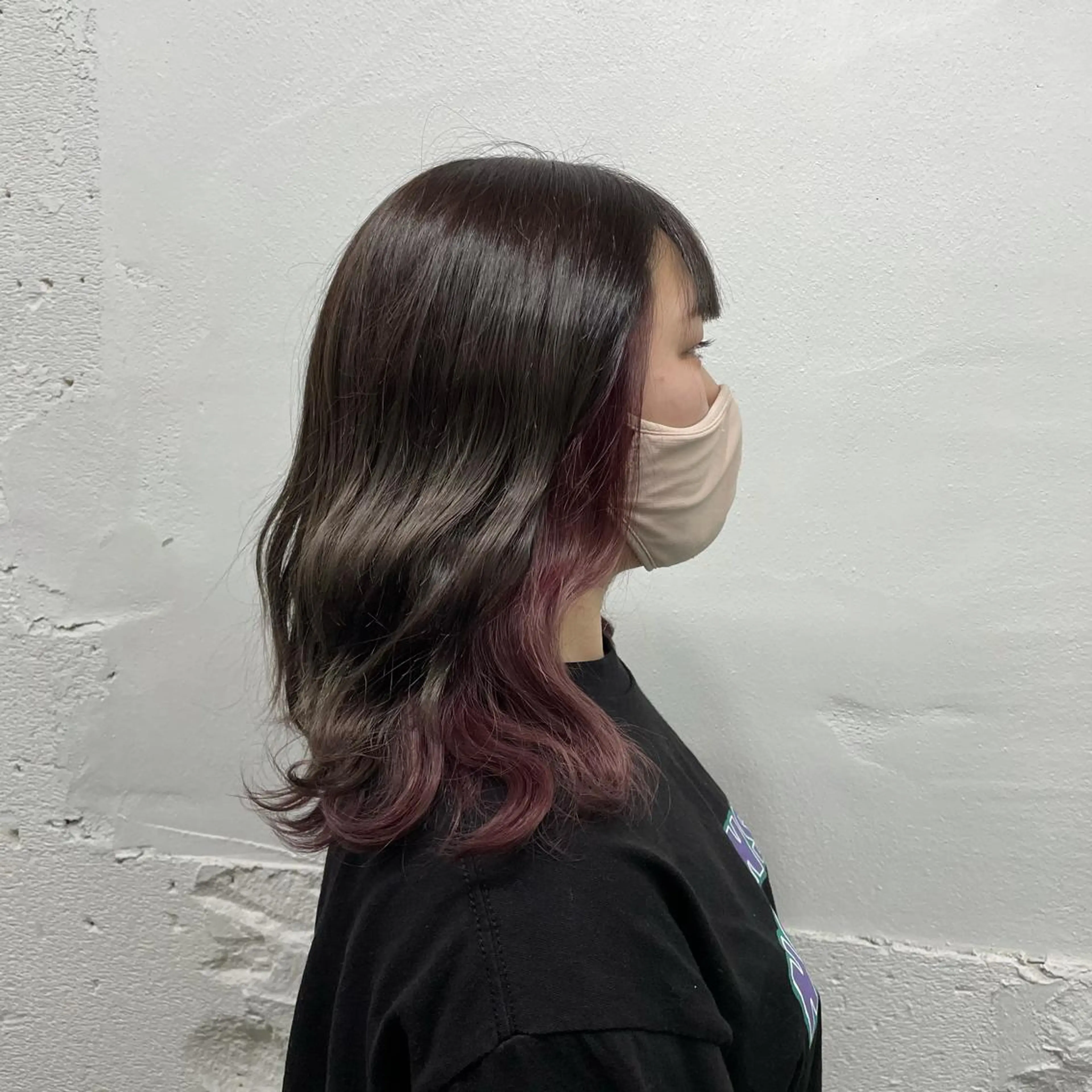 ミディアム カラー シールエクステ バレイヤージュ ミストバング ダブルカラー  フェイスフレーミング カット ヘアカラー トリートメント 🧡艶髪ちゅるん髪 🫧🧡YUKI❄️のヘアスタイル