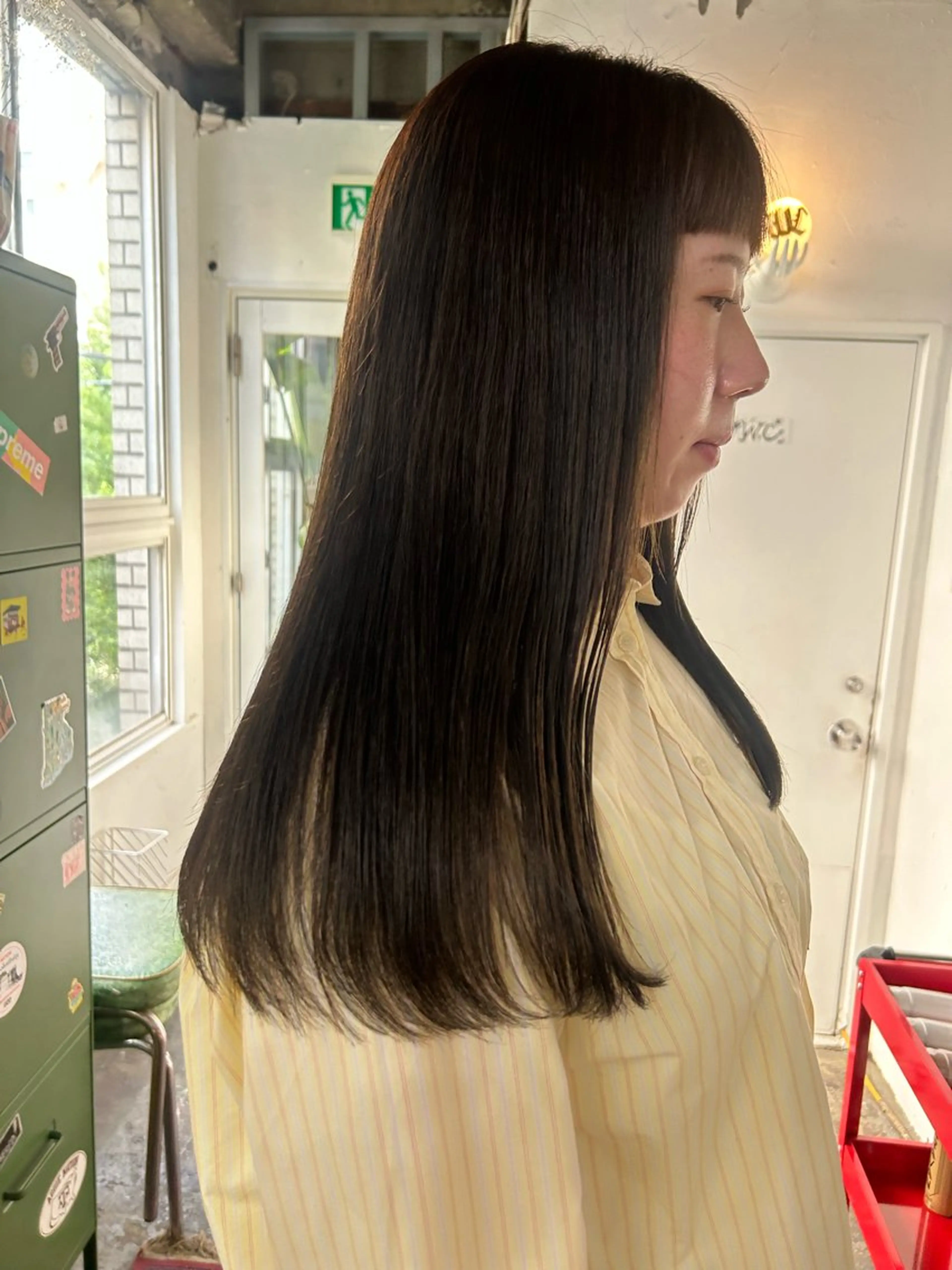 ロング カラー ブラウンカラー オリーブブラウン カット ヘアカラー maho/垢抜け カラーパーマメイクのヘアスタイル