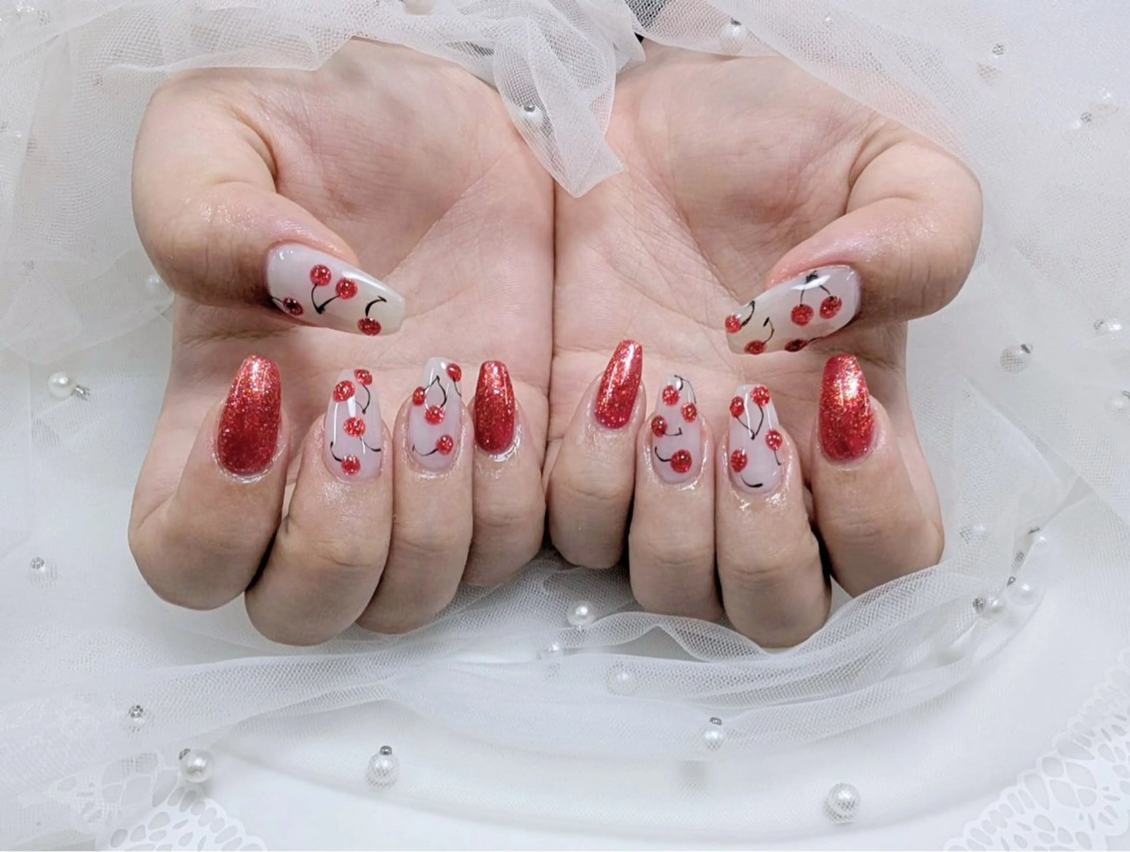 ネイル アートネイル フットネイル フレンチネイル ジェルネイル ガラスフレンチ ハンドネイル ╹◡╹Mimoミモ Eye&Nailのマツエク・マツパデザイン