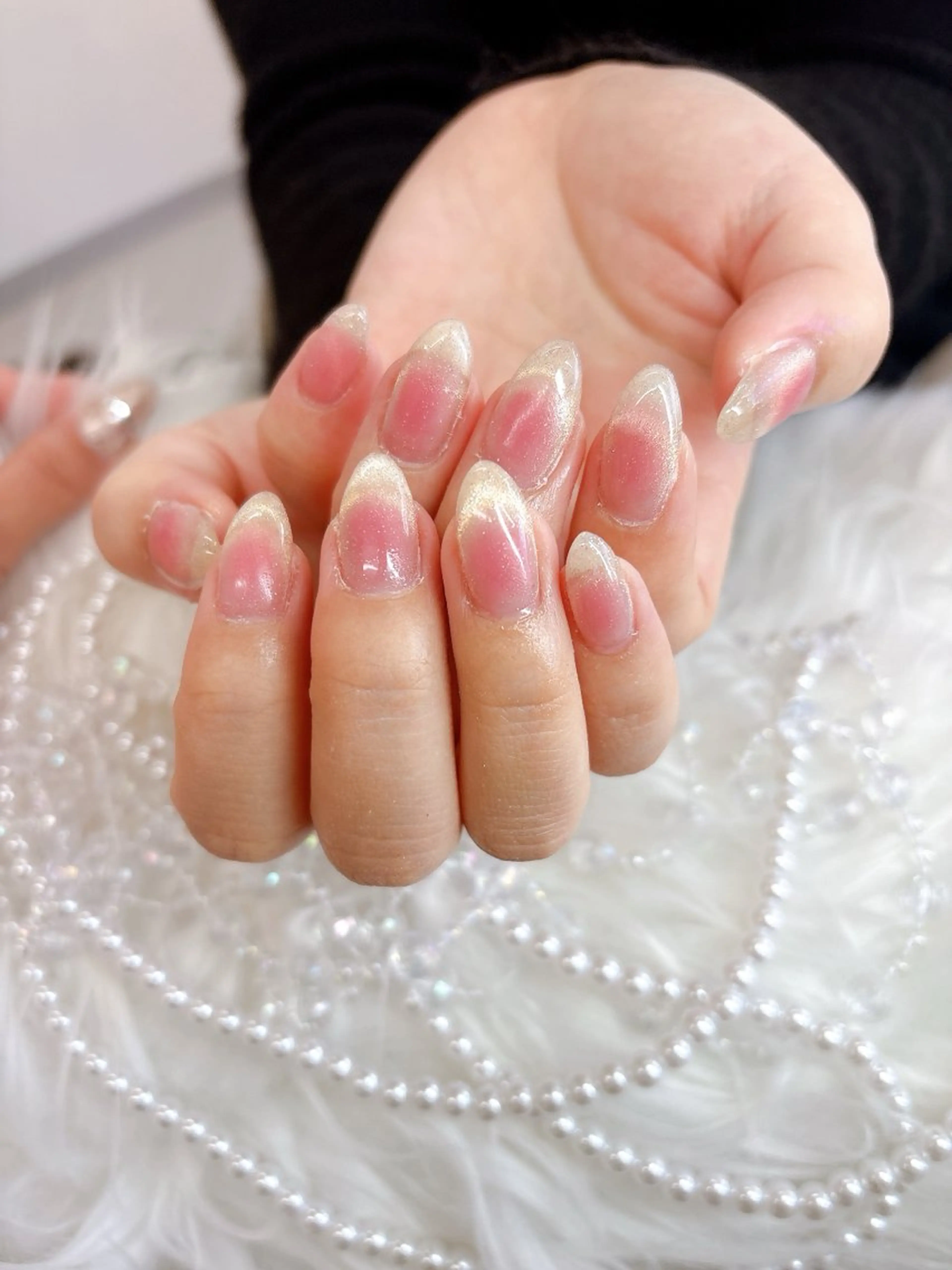 ネイル オーロラネイル フレンチネイル ジェルネイル 韓国ネイル マグネットネイル ハンドネイル Basic Kanonのネイルデザイン