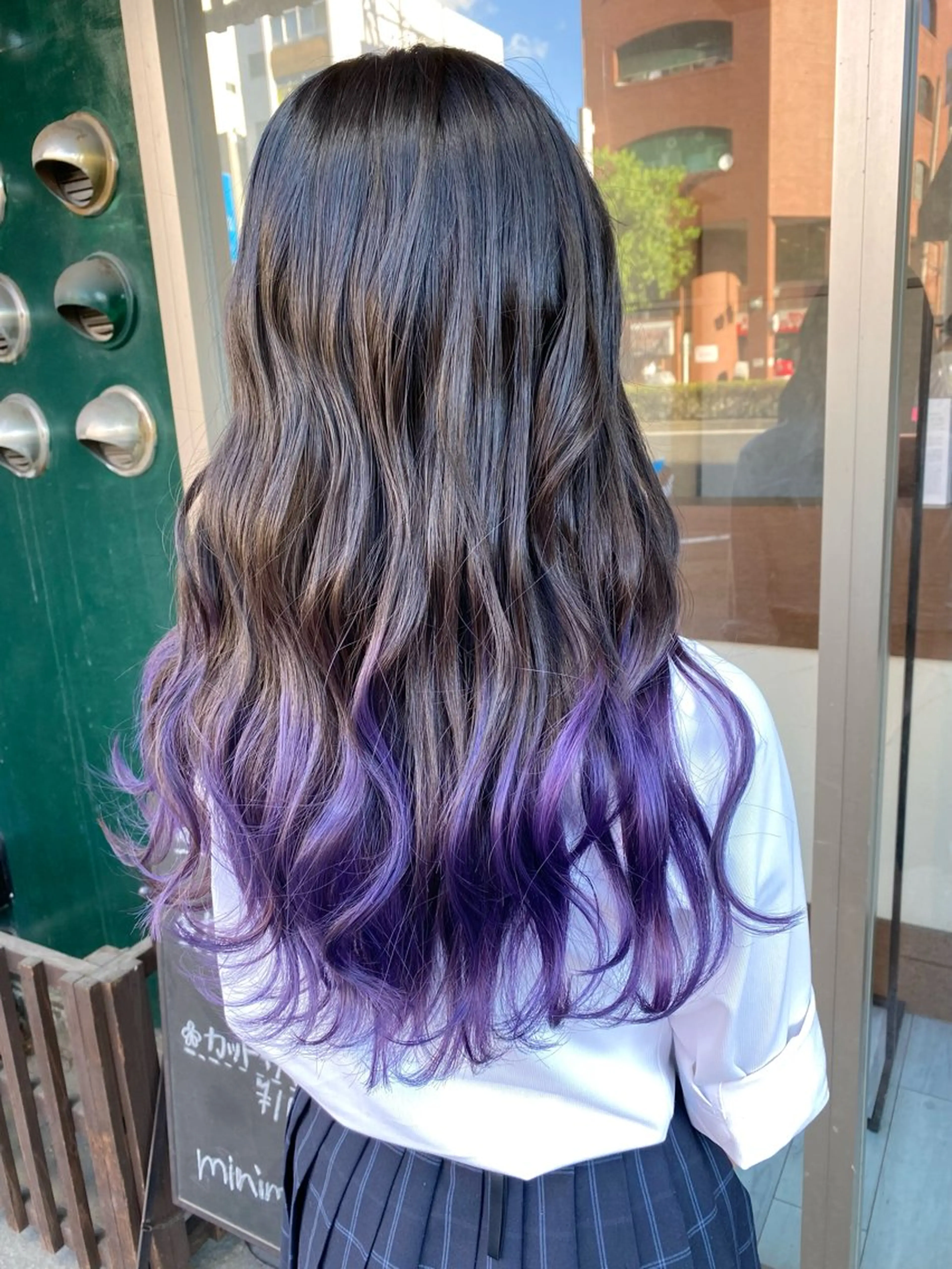 ロング パープルカラー カット ヘアカラー トリートメント 日比 貴大/ minim hairのヘアスタイル