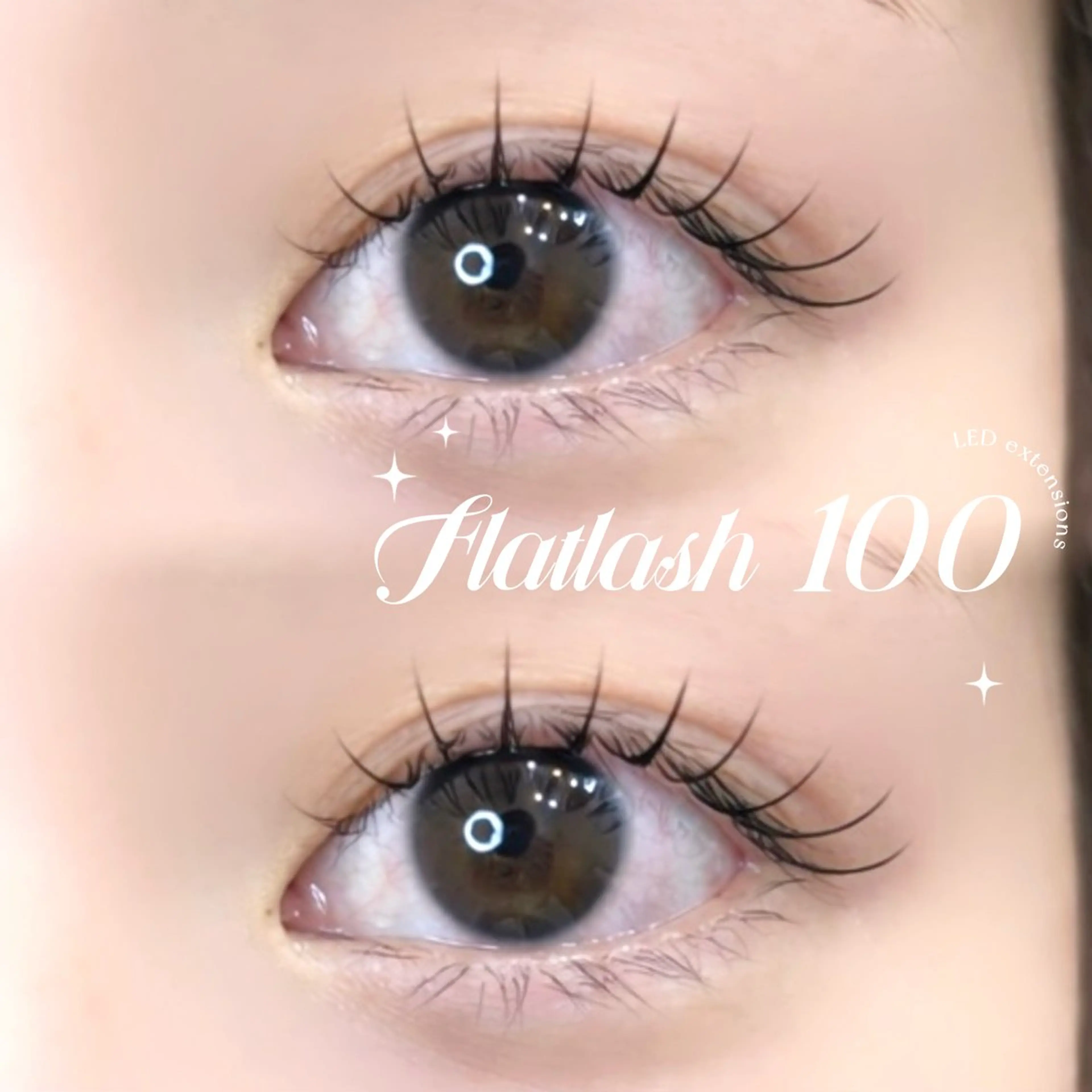 《持続力🆙✨》LEDエクステ100本｜フラットラッシュ【オフ込み/アイシャンプー/カラー変更◎】の写真