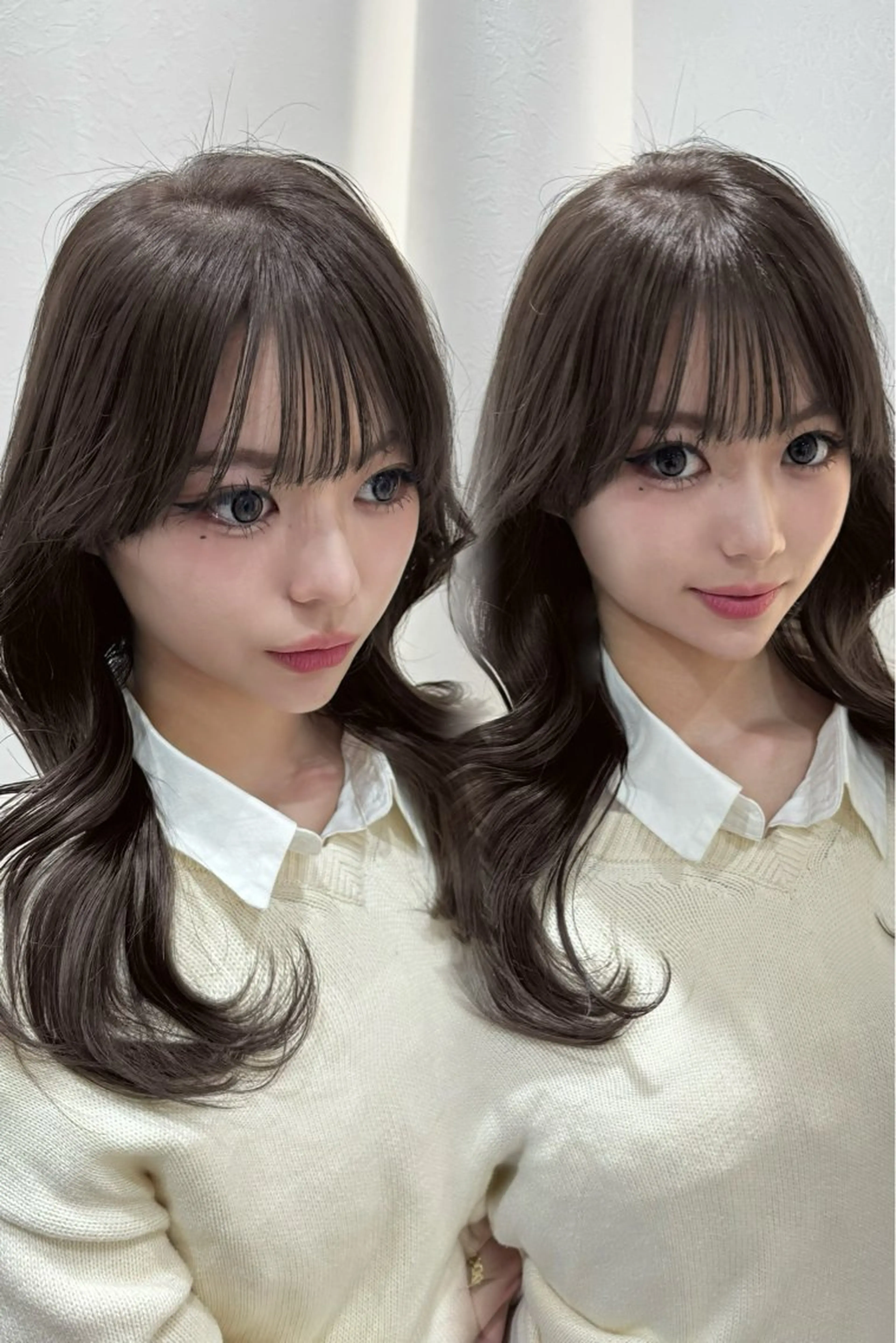 セミロング 韓国ヘア/艶髪ロング グレージュ/kanaのヘアスタイル