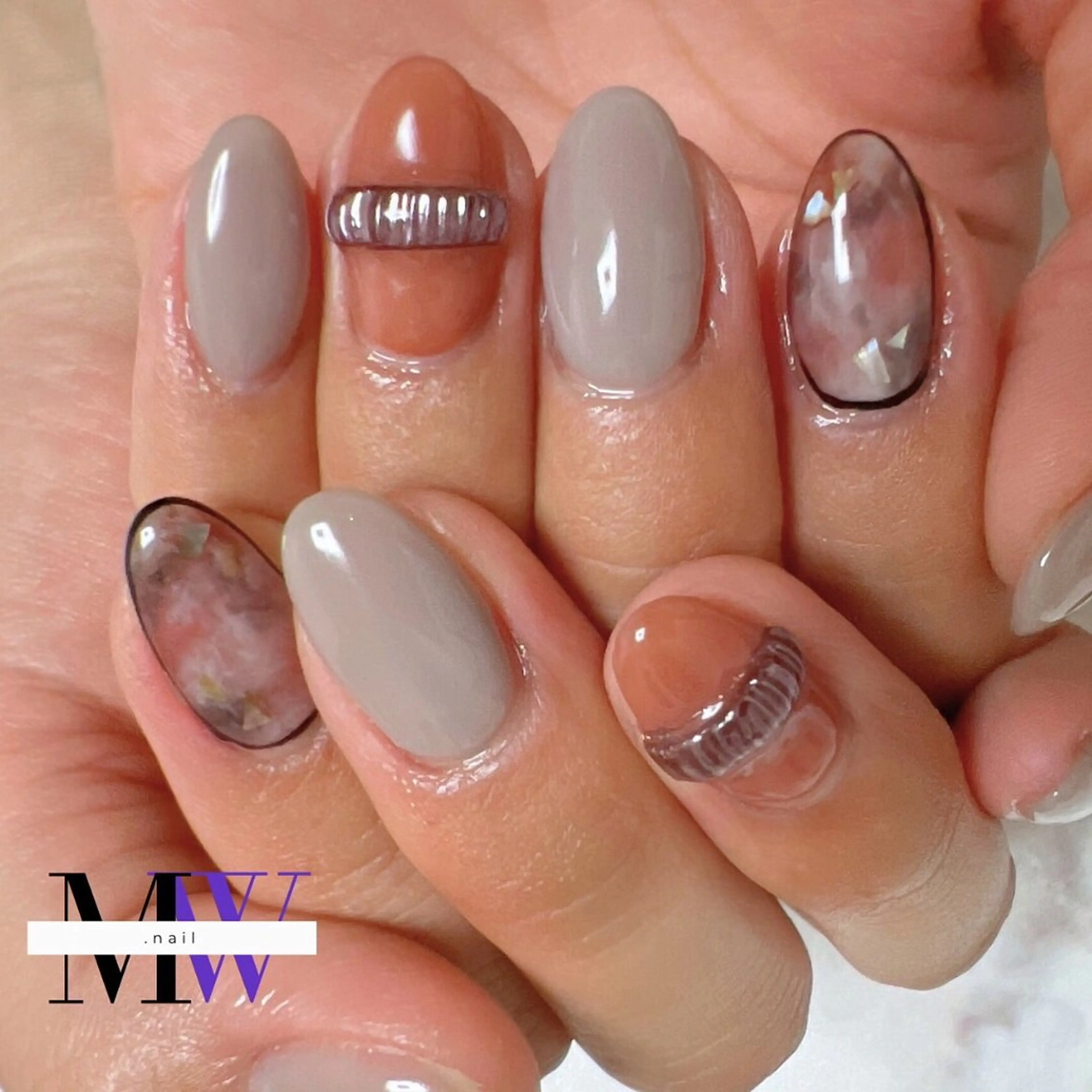 ネイル ニュアンスネイル ハンドネイル MW .nailのネイルデザイン