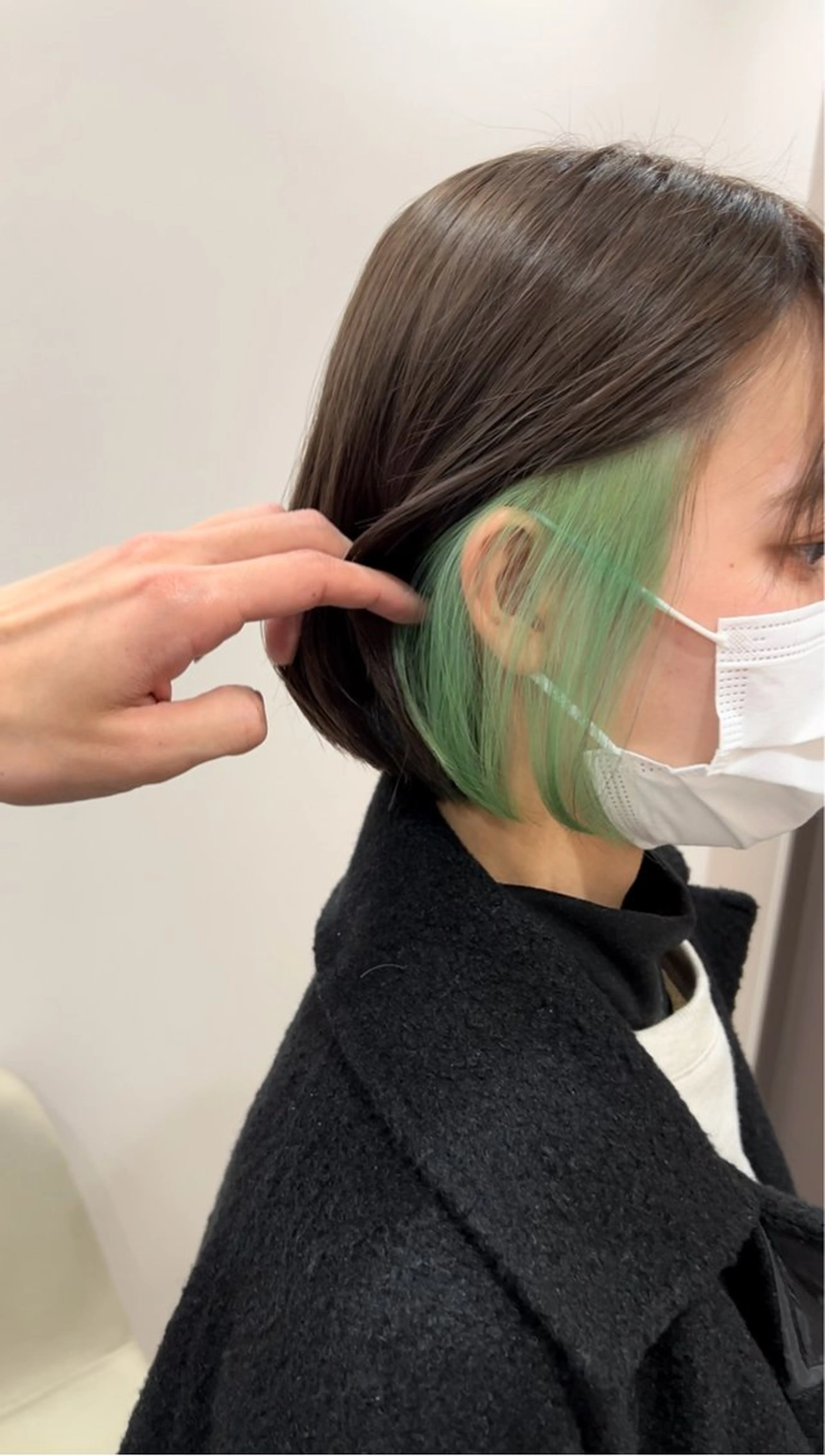 ショート カラー ブリーチ バレイヤージュ /ハイライト/もときのヘアスタイル