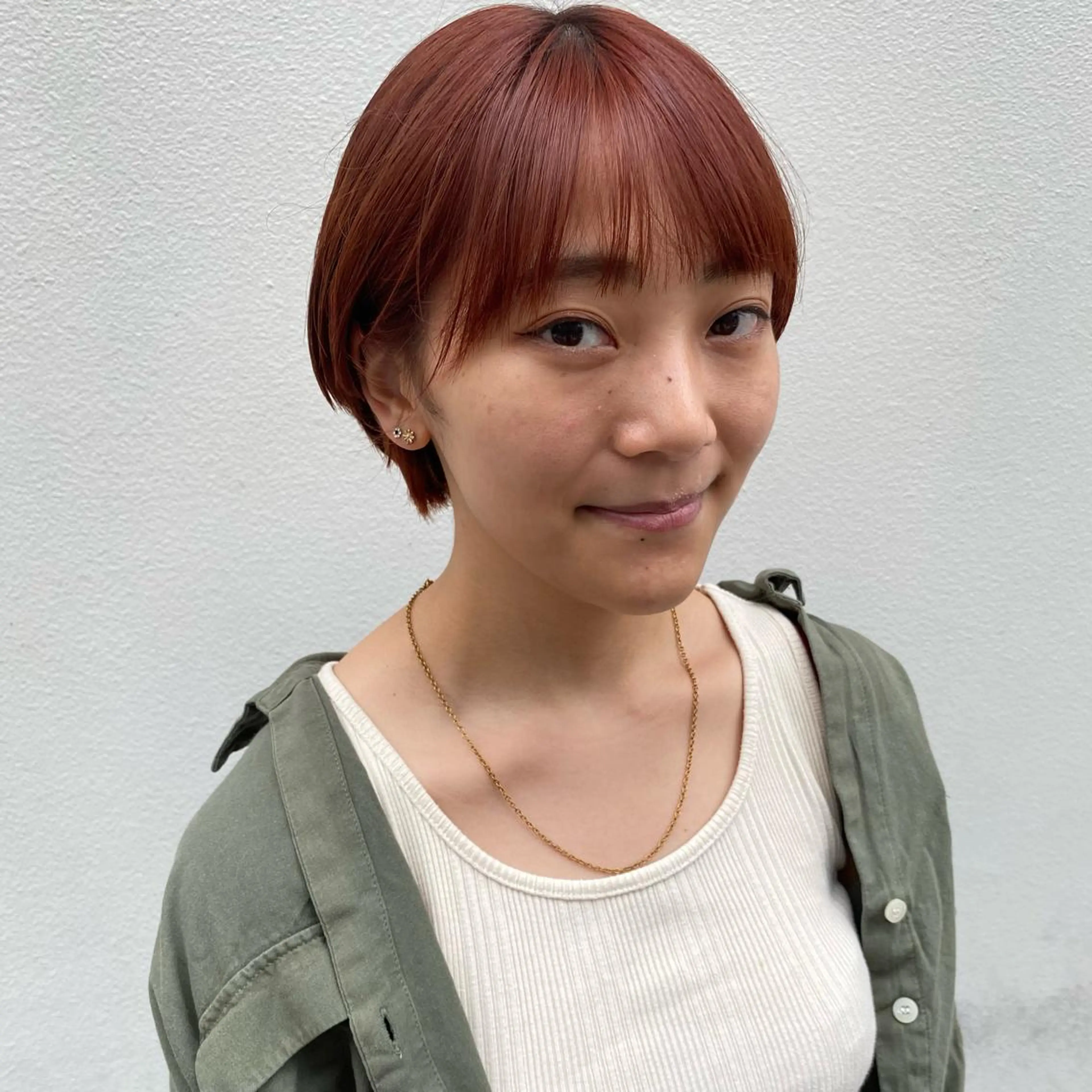 ショート カラー オレンジ ピンクカラー カット ヘアカラー トリートメント 暖色艶color / ボブ🦩Rioのヘアスタイル