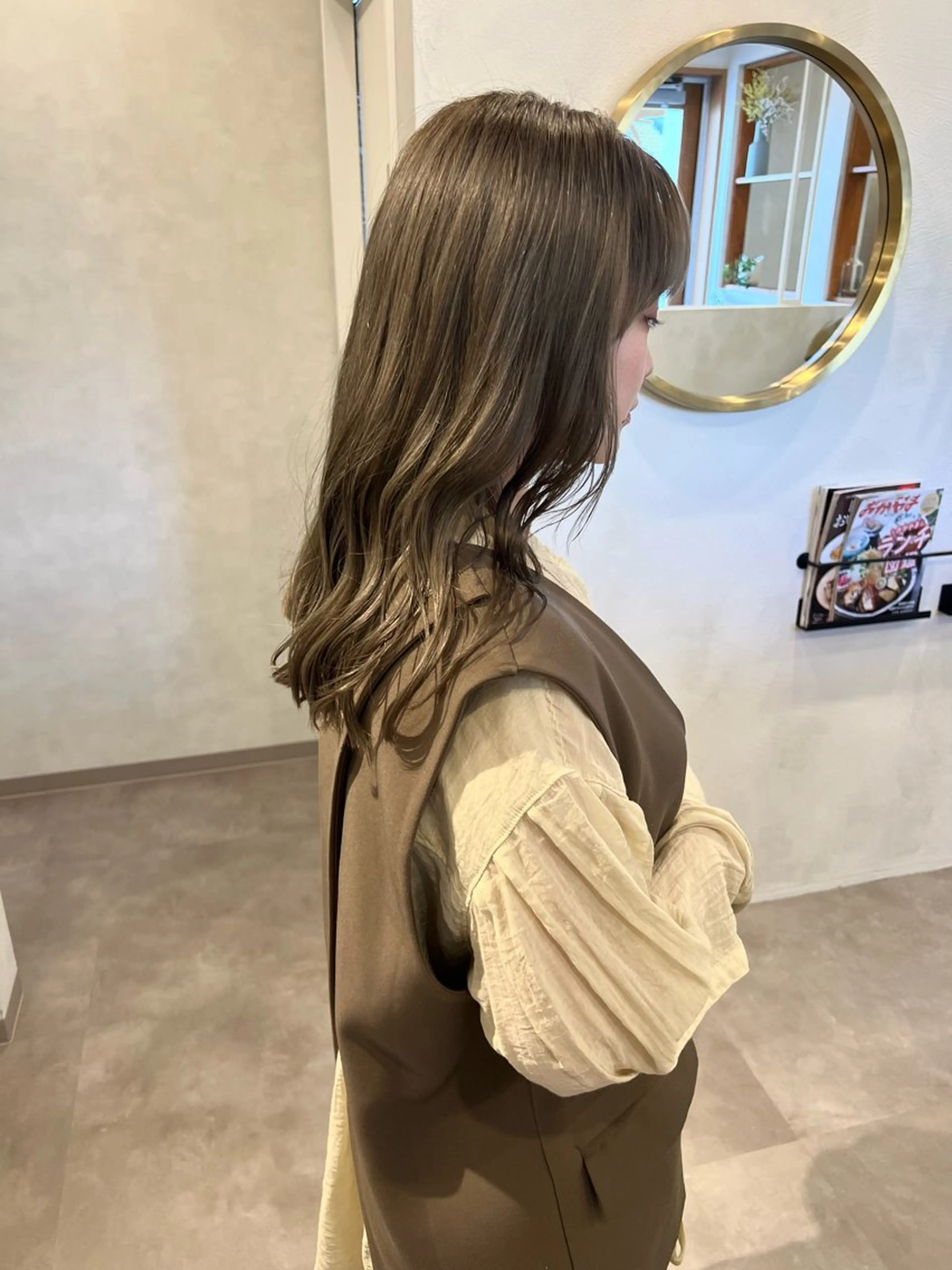 ロング カラー グレージュ 縮毛矯正/髪質改善 riwaのヘアスタイル