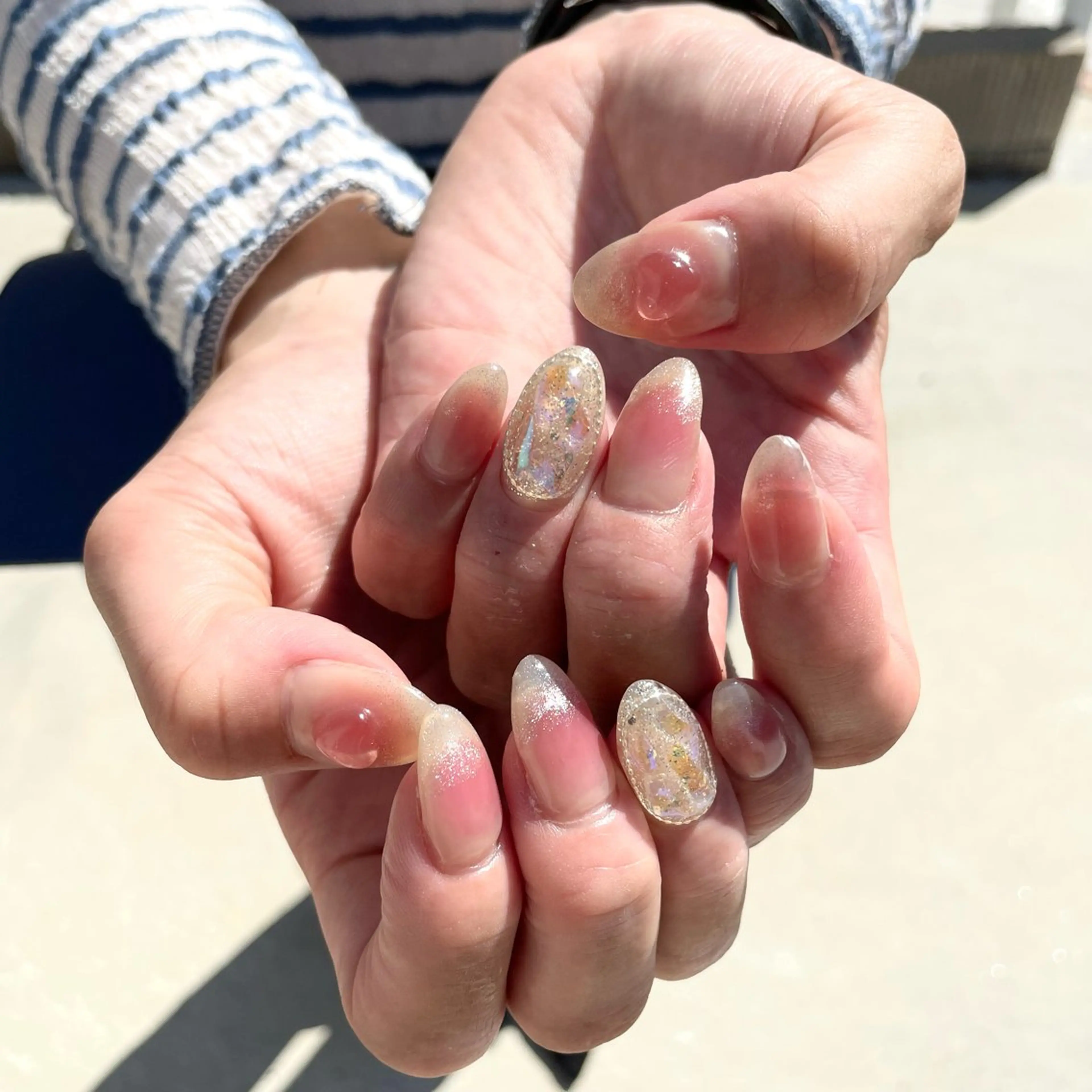 ネイル ハンドネイル Sea  nail by emaのネイルデザイン