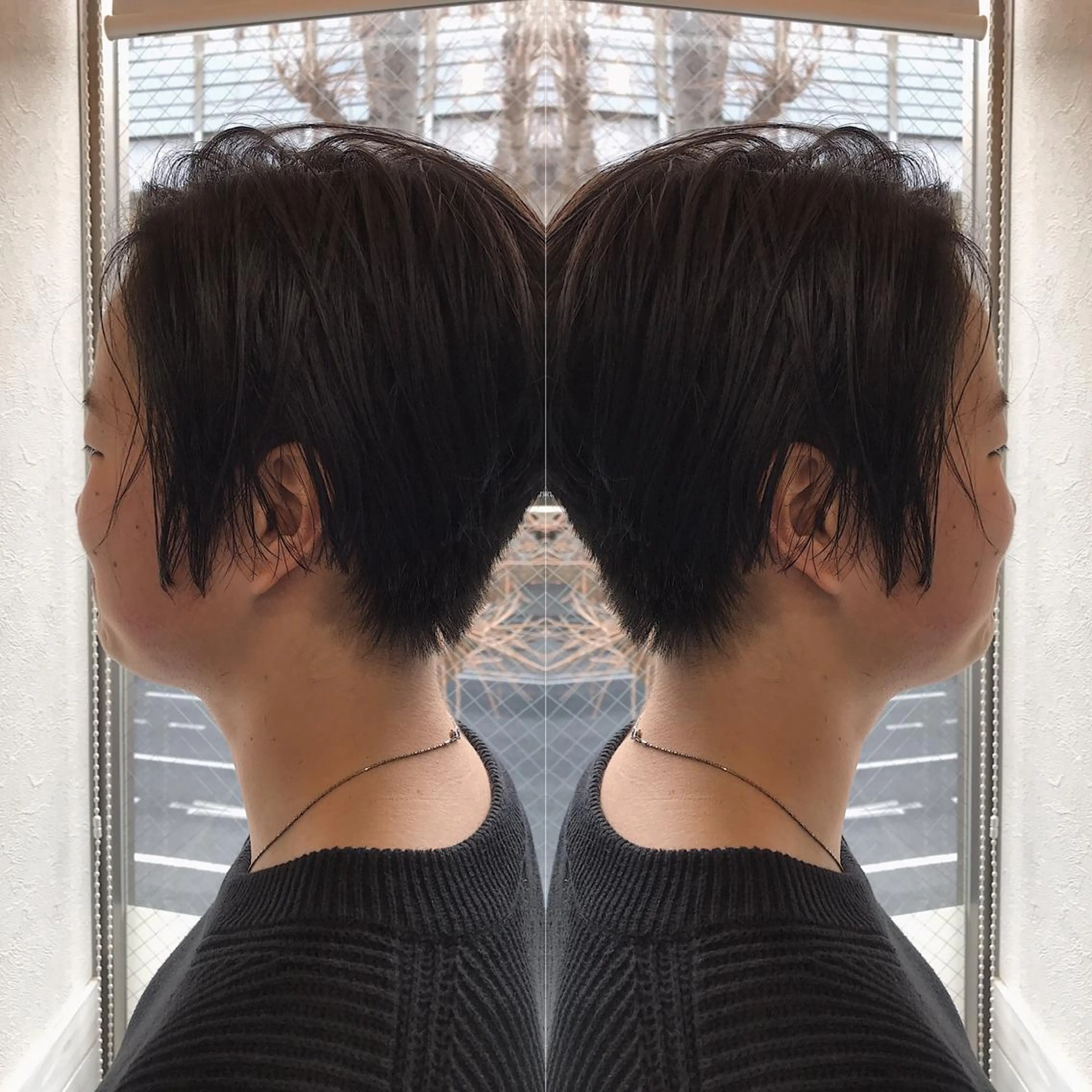 ショート カラー ハンサムショート 黒髪 ショートヘア カット ヘアカラー 柴田 祐輔のヘアスタイル